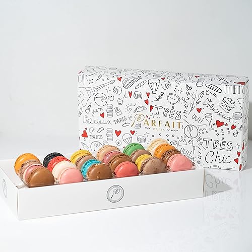 Le Parfait Paris Variedad de macarons franceses, caja de aperitivos de postres gourmet para baby shower, cumpleaños, día de la madre, aniversario,