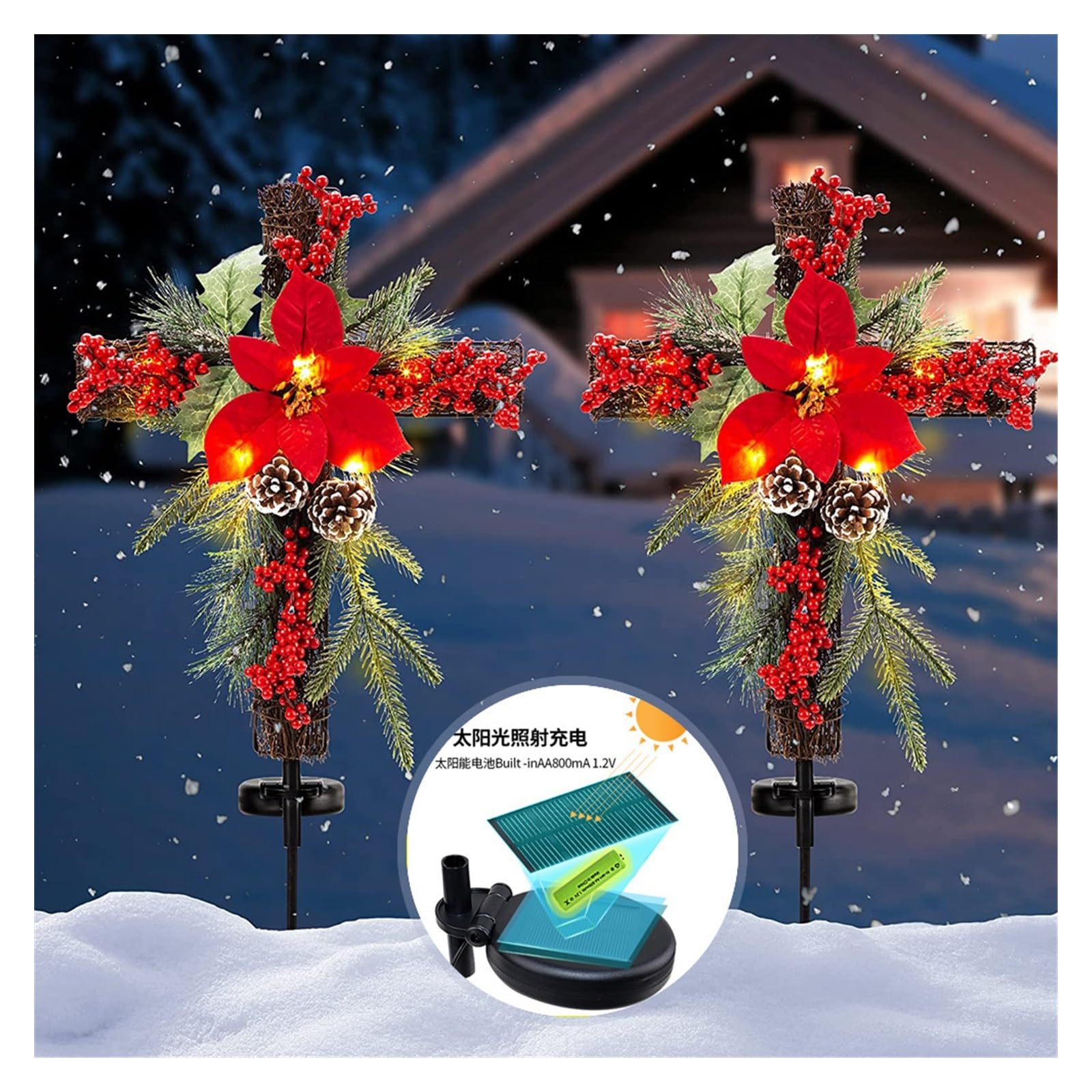 PATEMZON Luci Natalizie da Esterno Energia Solare, Luci da Giardino di Natale per Esterni, Solar Powered Luci di Natale con Telcomando a Distanza, Lampade Solari da Giardino for Patio Party Garden