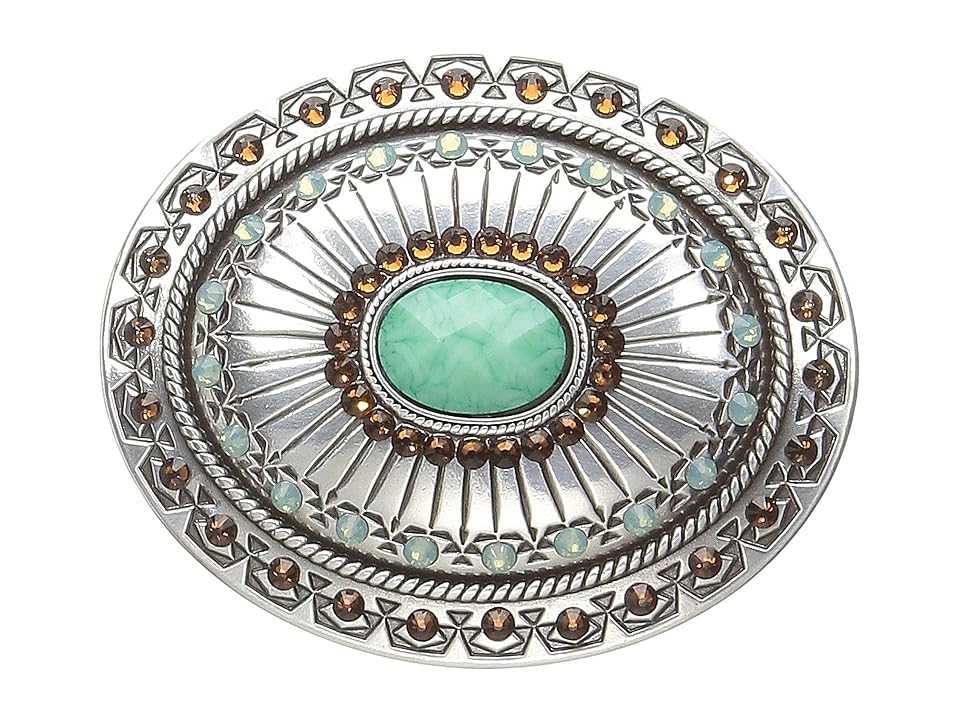 

M&F Western Tribal Stamped Oval Buckle (Silver/Turquoise) Women's Belts