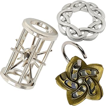 Metal Brain Teasers Puzzles for Adults Gift 3D Metal Puzzles Set