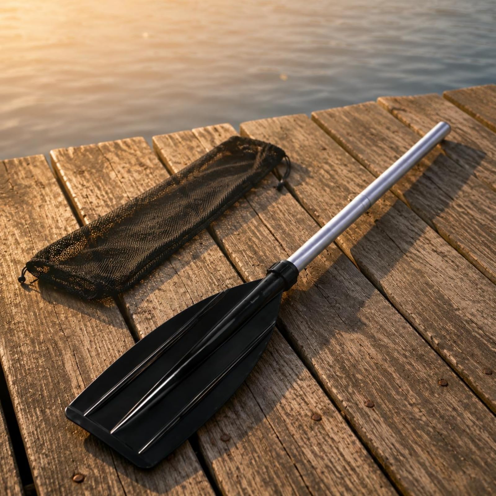 Milageto Pagaie Gonflable Aluminium Alliage Bateau Canoë Kayak Séparable avec Sections Emboîtables et Construction Solide Maniement Stable, 160 Cm, Pagaie Double Tête en Alliage D Aluminium