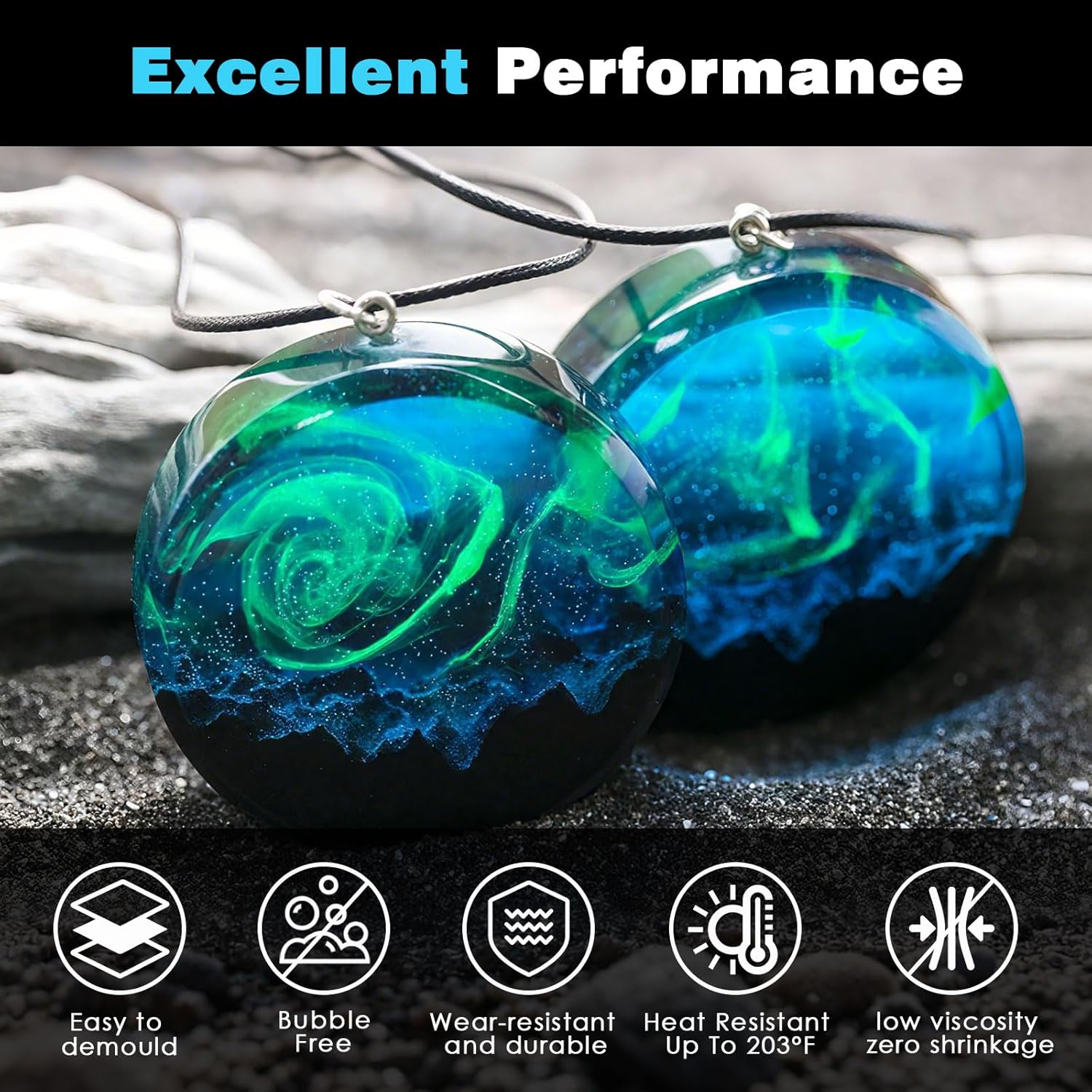 ResinAngel 1 Gallon Epoxy Resin Kit with Pump,1:1 Mixing Crystal Clear,Self-Leveling,Non-Yellowing for River Tables,Countertop,Woodworking,Flower Preservation