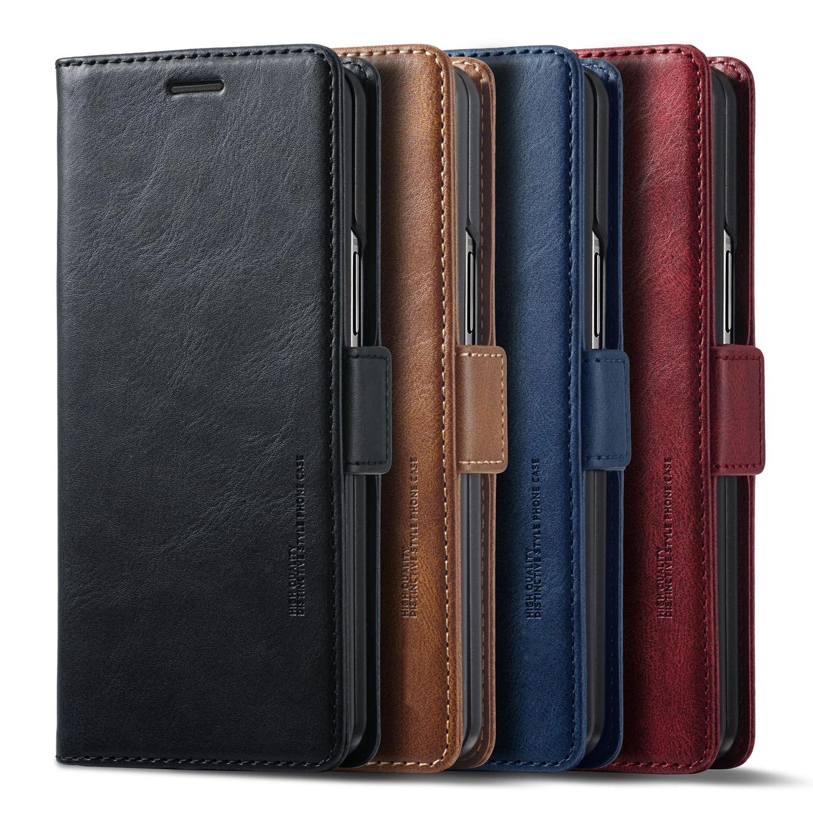 Etui z klapką do Samsung Galaxy Z Fold 6, gładka skórzana osłona portfela, funkcja stojaka, pełne pokrycie, odporne na wstrząsy, etui biznesowe, czerwone, składane 6
