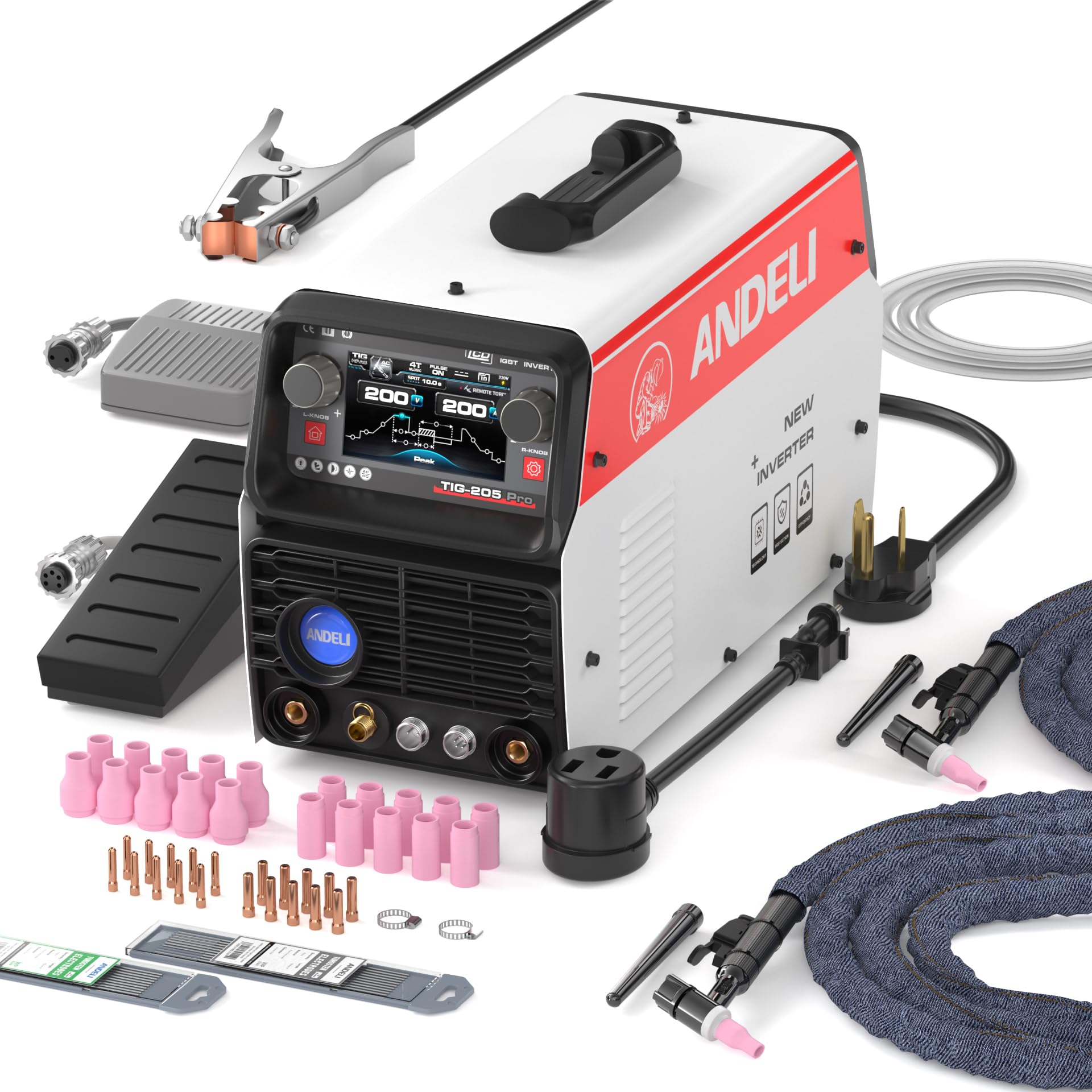 ANDELI 220V 200 AMP Aluminum TIG Welding Machine AC DC Pulse Cold Welding Machine TIG-250Pro ACDC