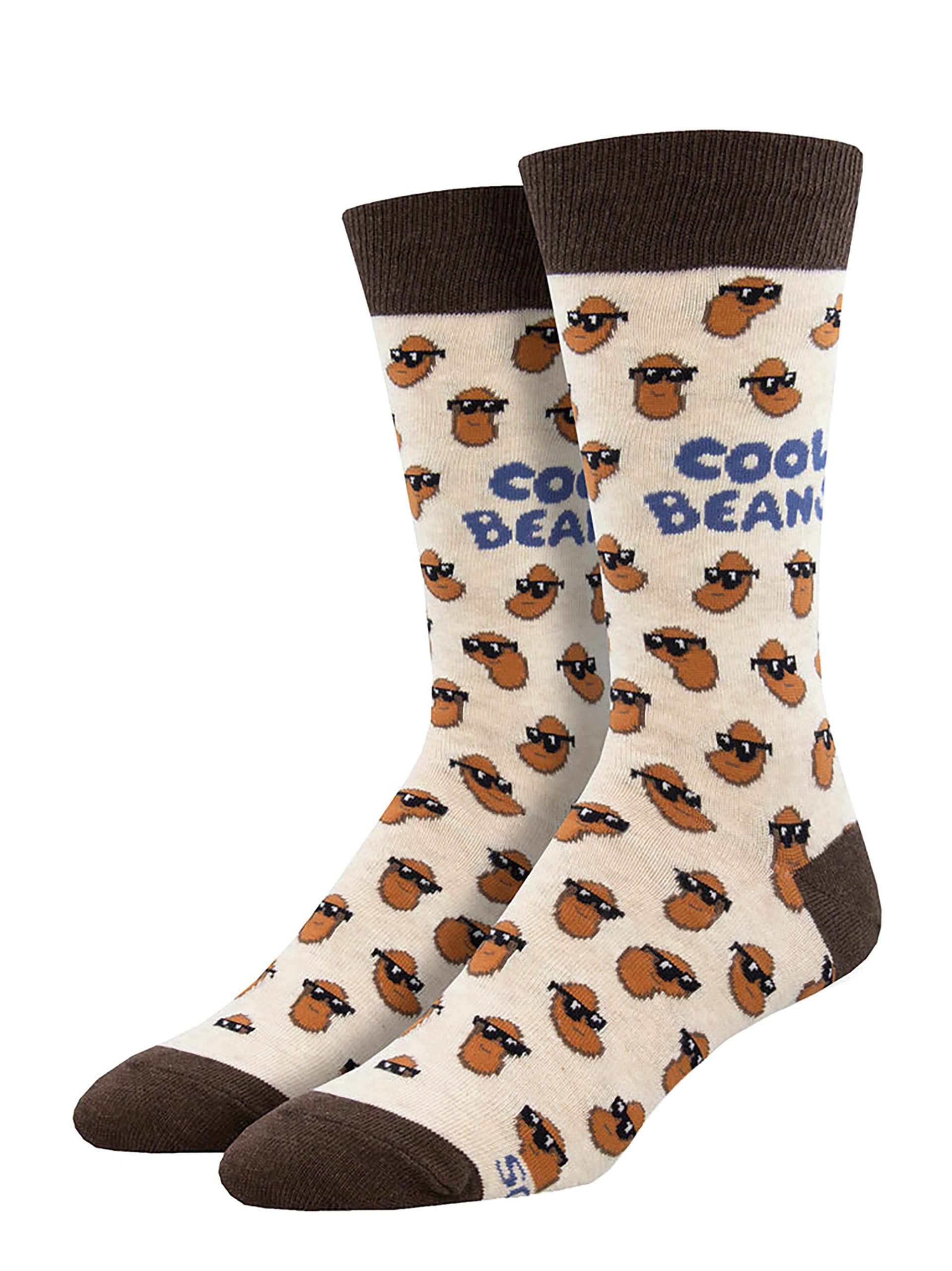 Socksmith Mens Socks Cool Beans Design Beige One Size
