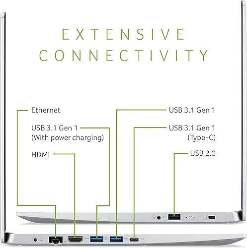 Vista 4 de Acer Aspire 5, Computadora portátil delgada, Plateado