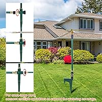 Vista 7 de ATDAWN Aspersor de jardín de 3 brazos, Aspersor de césped de gran altura, Aspersores de agua de jardín de rotación de 360 grados, Sistema de riego