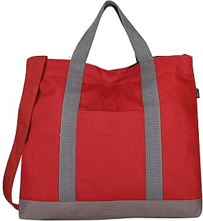 Eco Right Borsa in tela, grande borsa per il fine settimana | Borsa a tracolla da uomo con doppi manici | Borsa per la spesa riutilizzabile, borsa da spiaggia, borsa da viaggio per lavoro, shopping