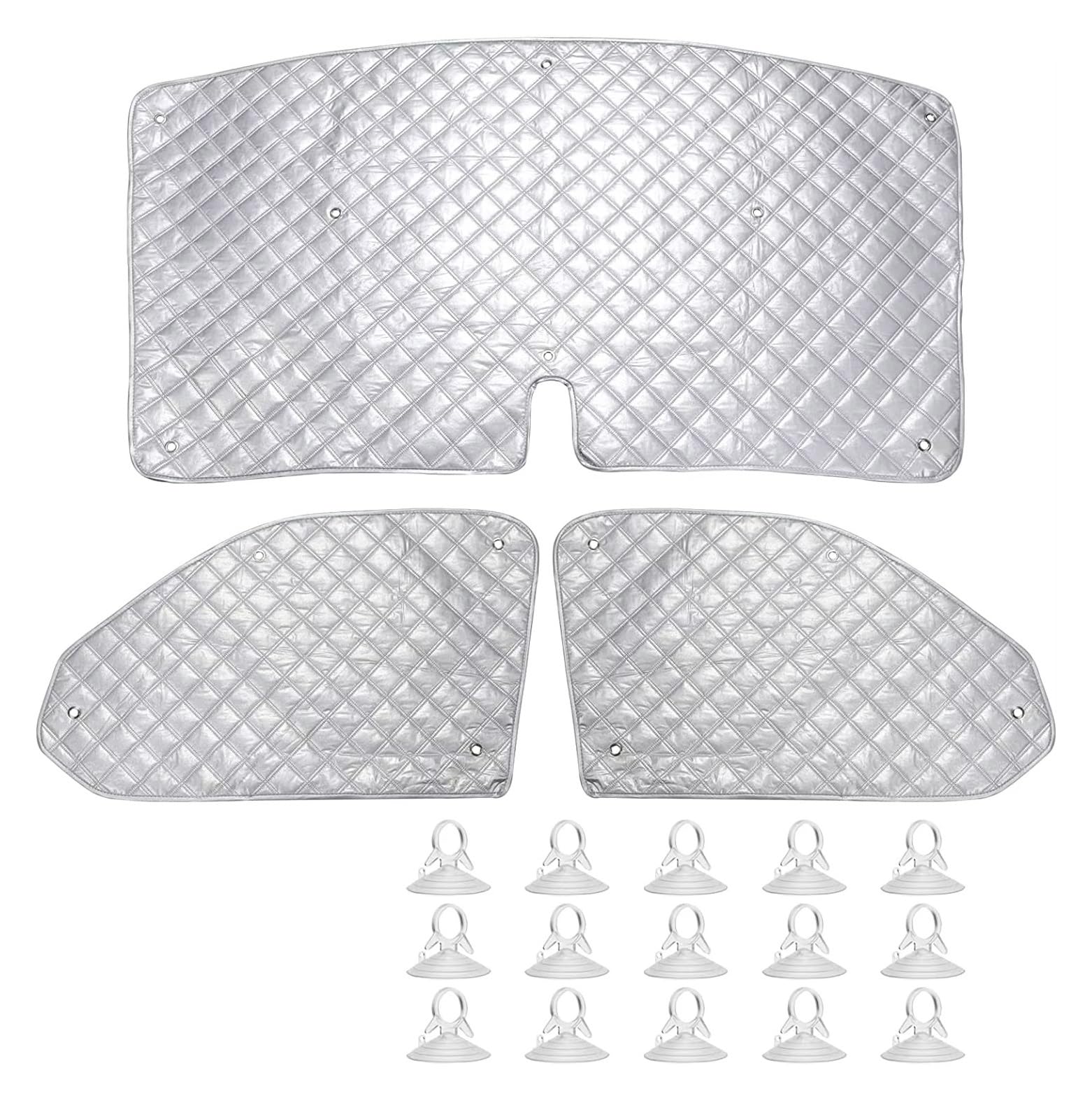 Parasol Coche Para VW T5 T6 Juego de 3 protectores de parabrisas y parasoles térmicos internos. Parasol para Parabrisas