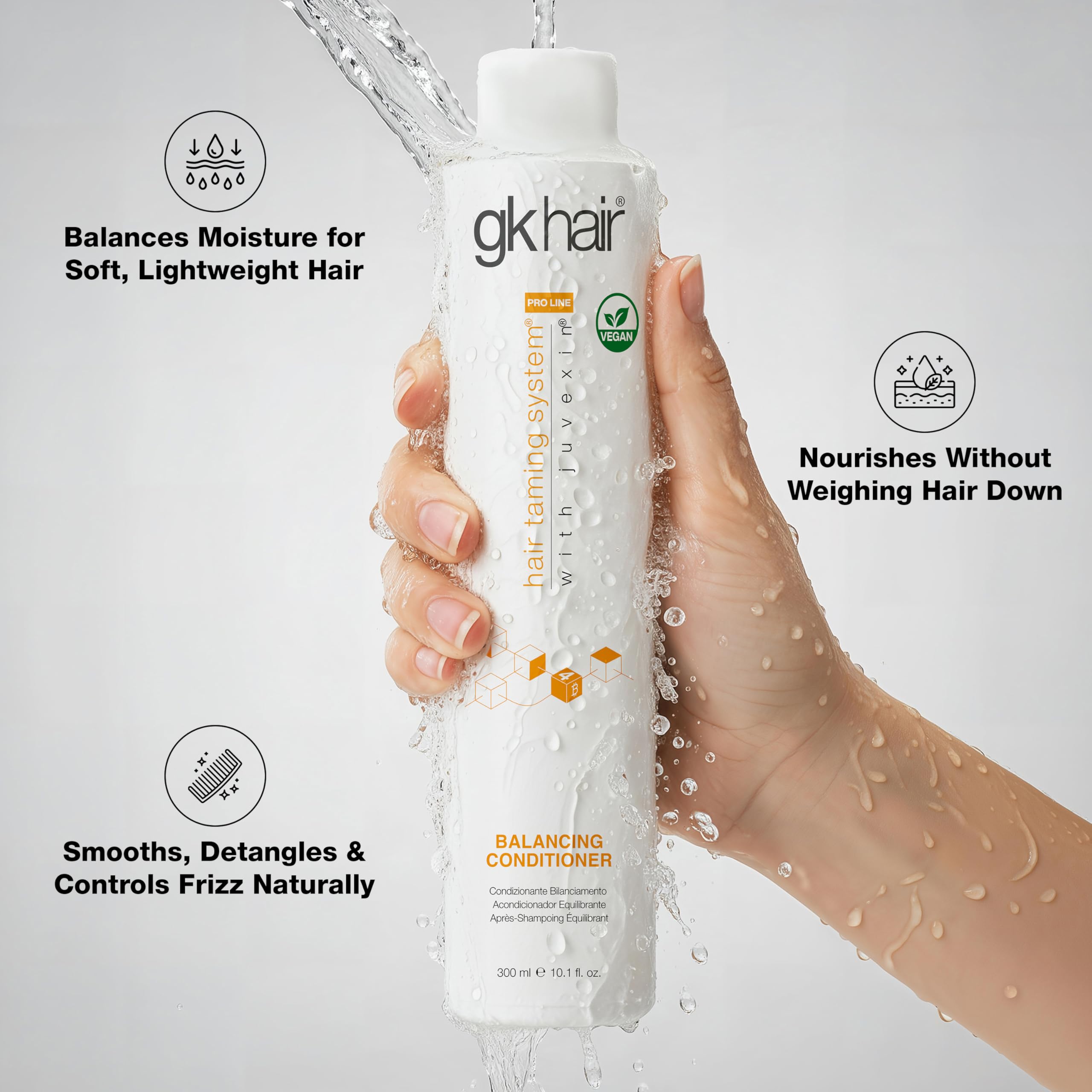 GK Hair Global Keratin Balancing Shampoo And Conditioner 300ml For Oily Hair For Women Hair Restores Scalp pH Level - Sulfate And Paraben Free 3