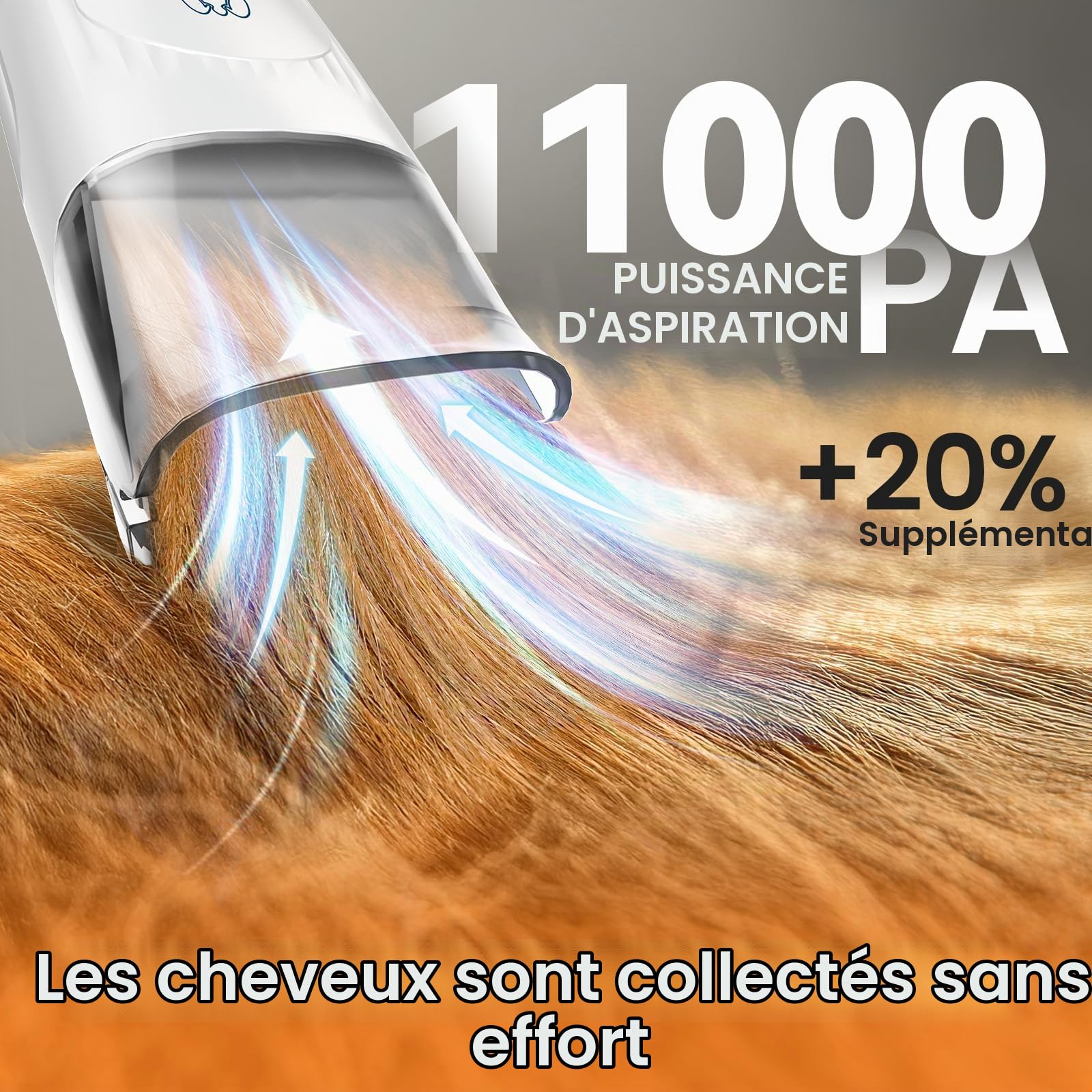 oneisall Tondeuse à Cheveux pour Chien avec aspirateur, 7 en 1 Kit de Soins Professionnels pour Animaux de Compagnie, Rasoir Silencieux pour Chien et Chat, Tondeuse Professionnelle pour Chien et