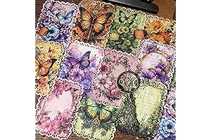 80PCS Vintage Paper Butterfly Flower Plant Retro Paper | Decoupage Paper for Crafts
