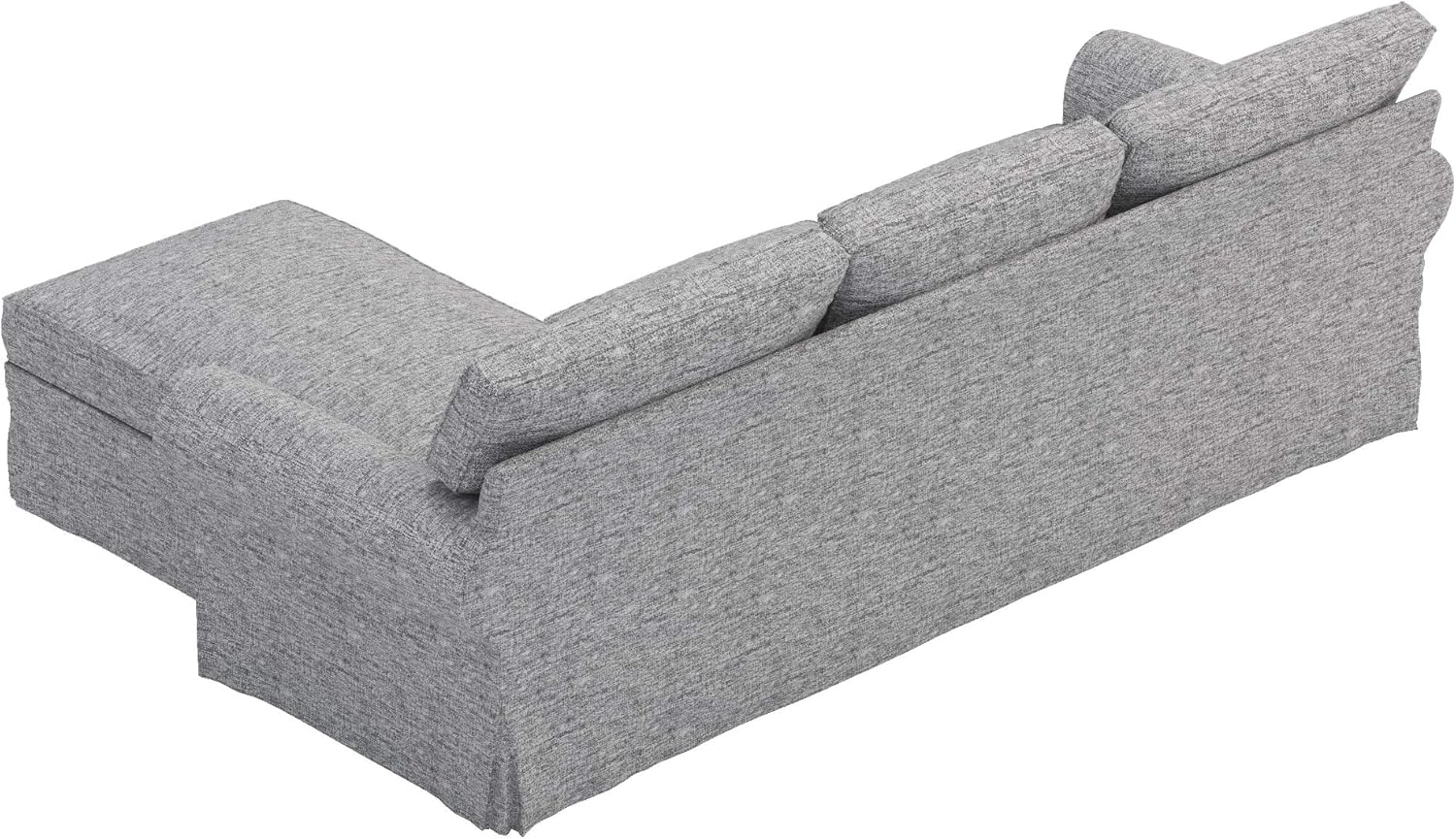 Sofa Cover Only! Dense Cotton Ektorp Loveseat 2 Seat Chaise Slipcover Replacement Compatible for IKEA Ektorp Sectional Corner (Polyester Flax)
