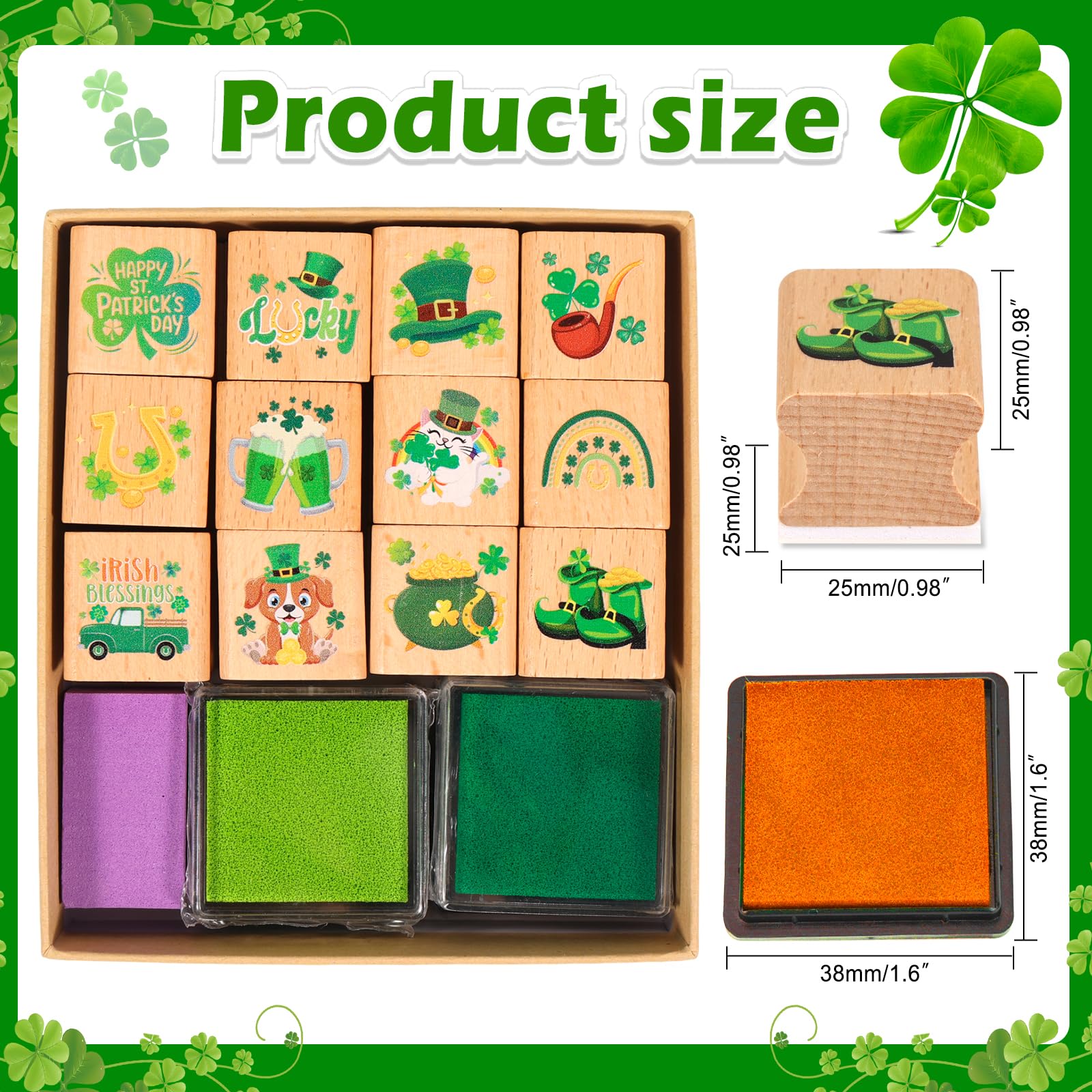 DPKOW Shamrock Stamps St. Patrick's Day Kids Crafting Party Favour - Image 2