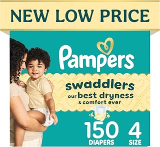 Swaddlers Diapers, Size 4 (15-34 lbs), 150 Count, Hypoallergenic, Absorbent, Keeps Baby Dry and Comfortable, Skin Safe Disposable Baby Diaper
