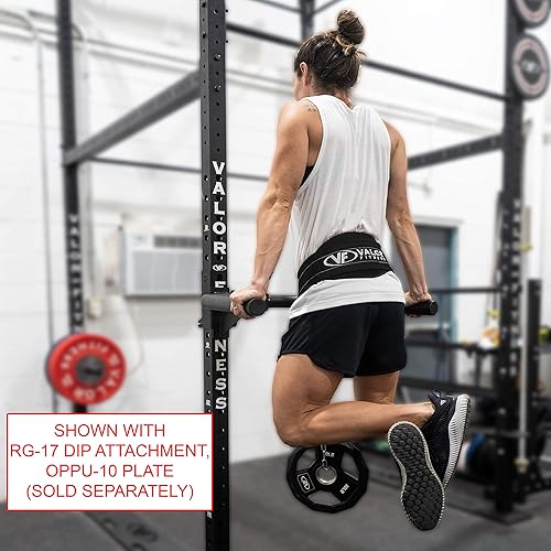 Miniatura 4 de Valor Fitness Cinturón de inmersión - Cinturón de peso con cadenas de levantamiento de pesas para inmersiones y dominadas con peso, negro, DB-1,