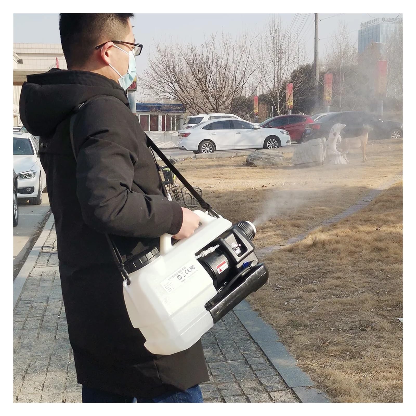 Pulvérisateur électrostatique portatif de brumisateur de 5L, Machine recharable de Brume Froide d'ulv de Batterie Lithium for l'école de for la Maison de Bureau d'école(3030)