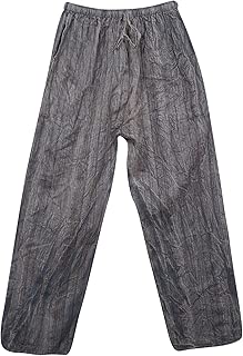 Mogul Interior Womens Yoga Pant Stonewashed Cotton Black Stripe Loose Boho Pants SM