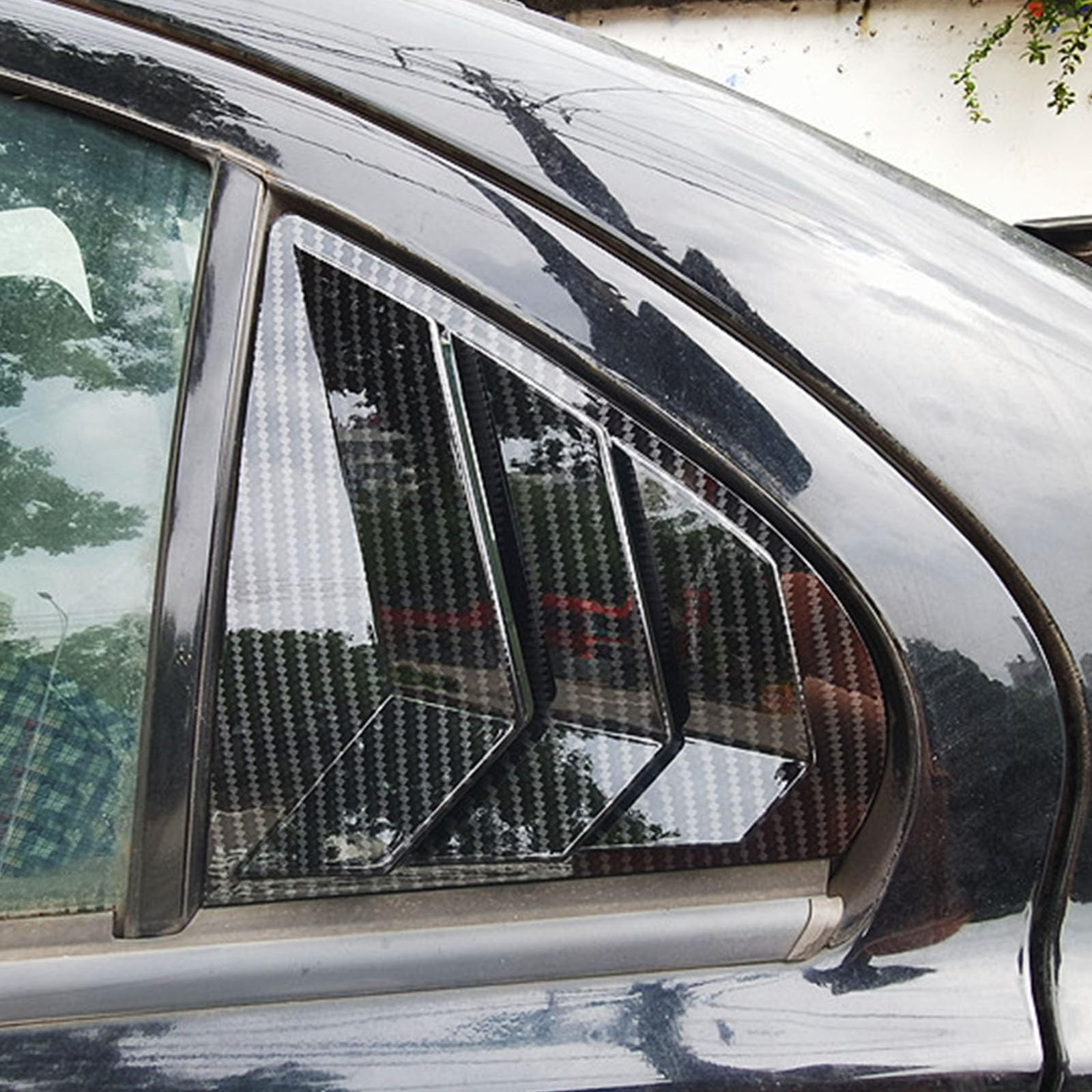2 sztuki do Mitsubishi Lancer-Ex 2009-2016, tylne okiennice do samochodów, żaluzje boczne, osłony, wykończenia, akcesoria zewnętrzne ABS, B Carbon Fiber Look