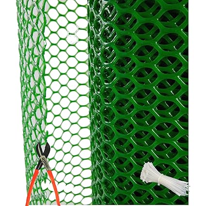 RED WIND Garden Fencing Net/Bird net PVC Virgin HDPE 1 Year Guarantee 3feet Height/5feet Length UV Stabilized Heavy 800GSM Anti Bird Net Green Color with Free 1 Cutter,50 PVC Tags Model NO:1