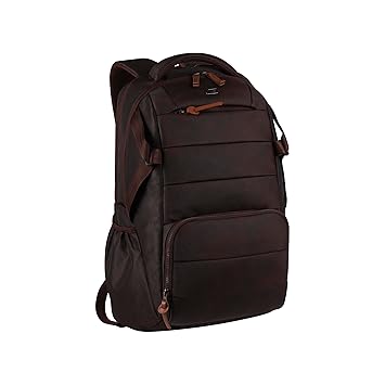 Gear Aspire 3 19"/35L Large Faux Leather Water Resistant Laptop Backpack | Casual Backpack | Daypack | Travel Backpack | College Bag For Men/Women (Brown - Brown)