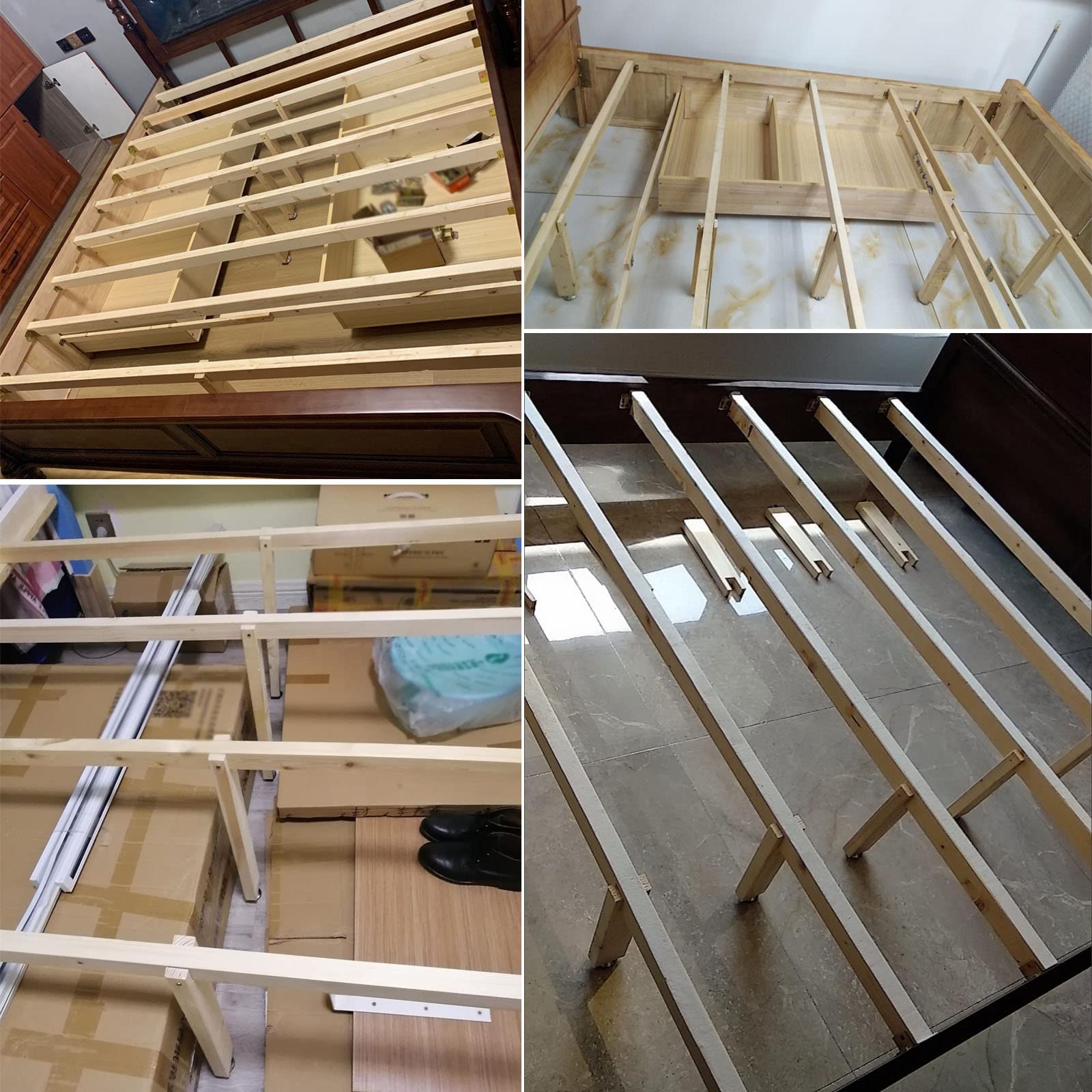 Confezione da 4 Piedini per mobili Regolabili, Piedini di Supporto per Rete a doghe per Divano Letto, Gambe per mobili in Legno massello, Piedini per armadietti, Piedini per mobili, Gambe per Tavolo