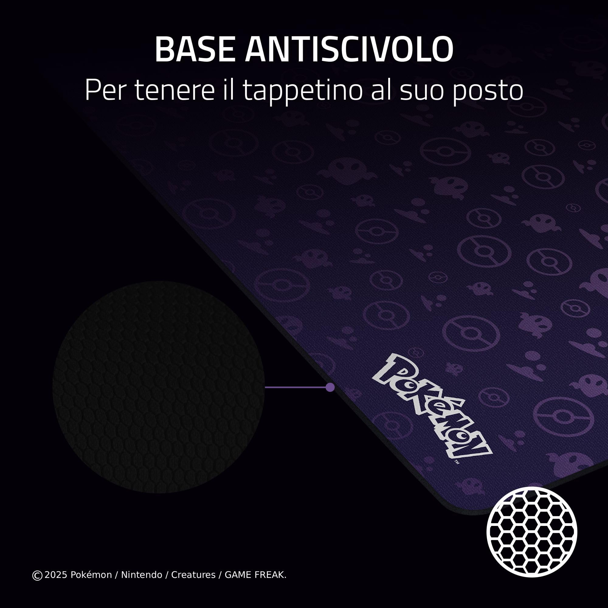 Razer Gigantus V2 XXL Pokémon Gengar - Tappetino morbido per mouse da gioco per velocità e controllo - Superficie micro-tessuta testurizzata - Schiuma di gomma spessa - 940 x 410 x 3 mm | Gengar