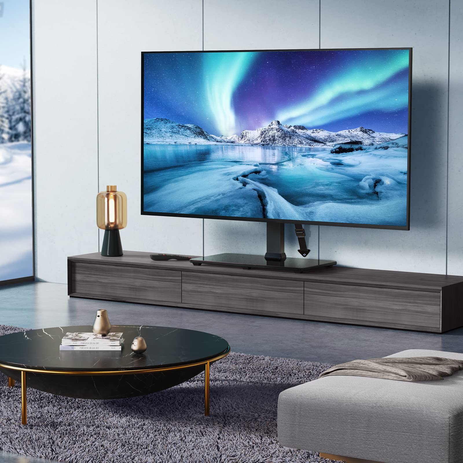 PERLESMITH Swivel TV Stand Universal Table Top TV Base for 32 to 70