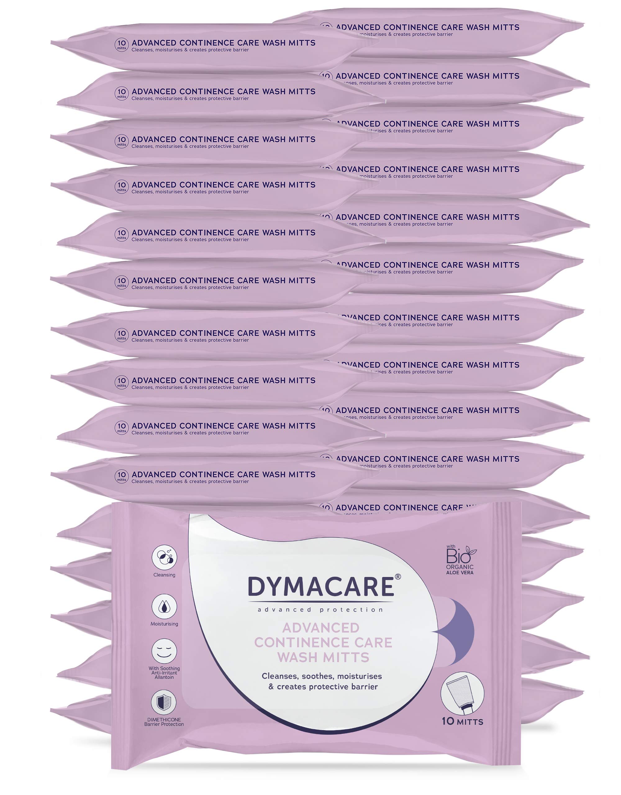 DYMACARE® Inkontinenz Pflege Waschhandschuh - Reinigung-Hautpflege-Hautschutz in einem Arbeitsgang (30 Packungen)