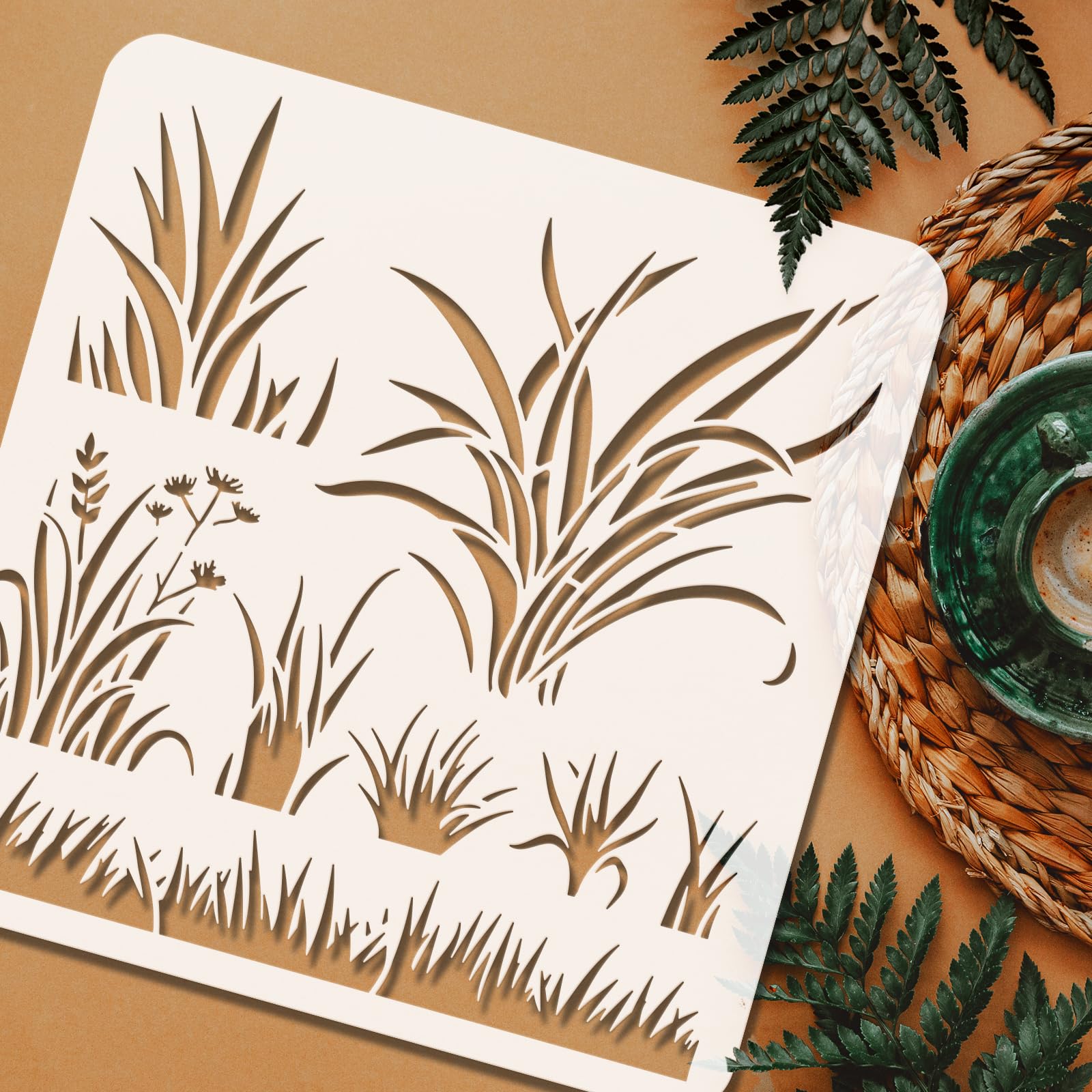 amazon-com-fingerinspire-grass-stencil-for-painting-11-8x11-8inch-reusable-reed-grass-drawing-template-plastic-cattail-painting-stencil-leaves-plants-pattern-stencil-for-painting-on-wall-wood-furniture-arts-crafts-sewing