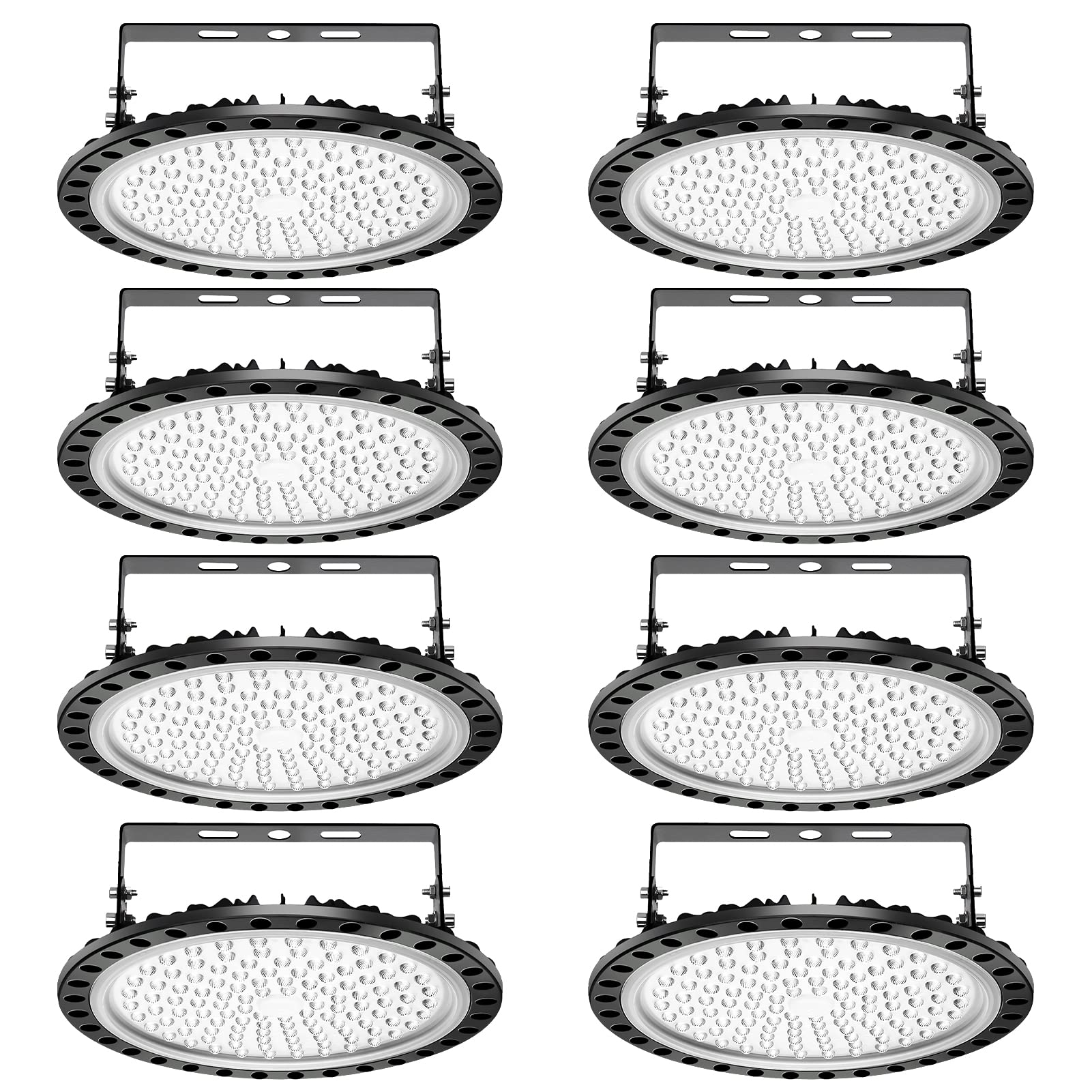 papasbox 8 Pack 500W LED UFO Industrielampe Hallenstrahler, LED Hallenleuchte Industrial Strahler Kronleuchter Werkstattlampe Hallenbeleuchtung, Kaltweiß 6000-6500K, Abstrahlwinkel 120°