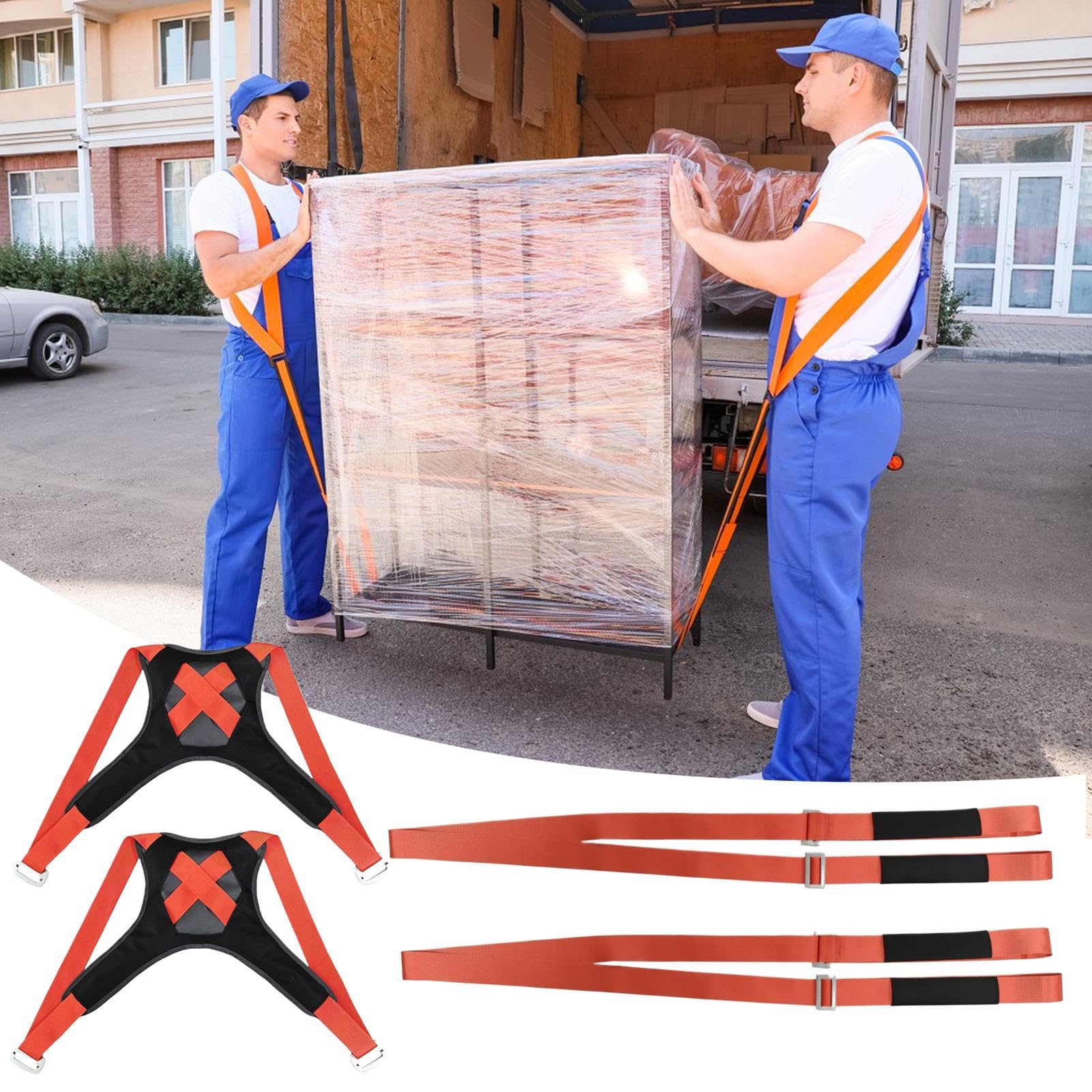 Cinghie di sollevamento per trasloco 2 Pezzi Regolabili per Trasloco, | Imbracatura per Sollevamento Divano a 2 Persone per Divano, Mobile TV, Pianoforte, Comò, Lavatrice, Asciug