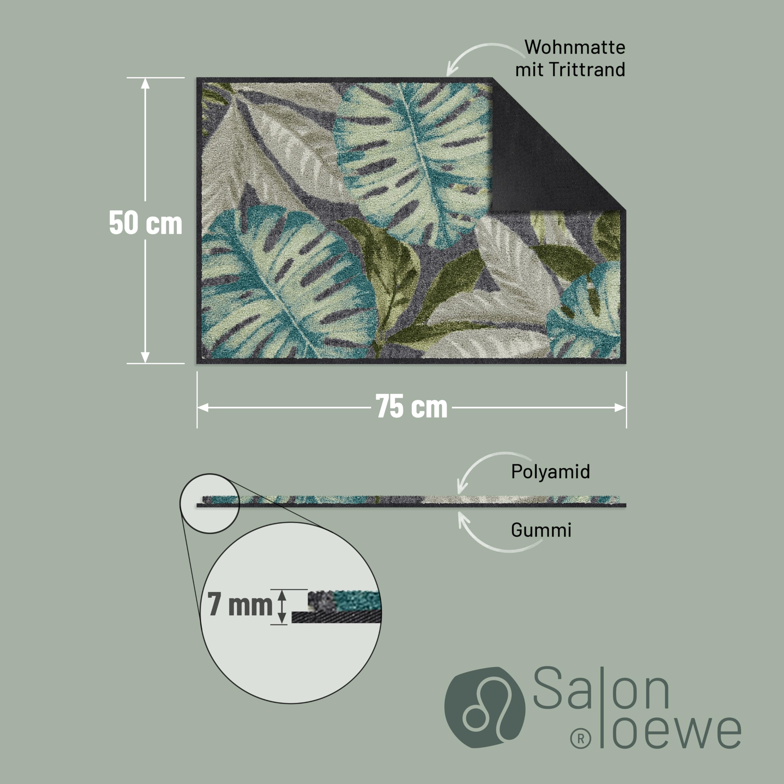 Salonloewe Fussmatte Coco anthrazit I Schmutzfangmatte & Fußabtreter für Innen 50 x 75 cm