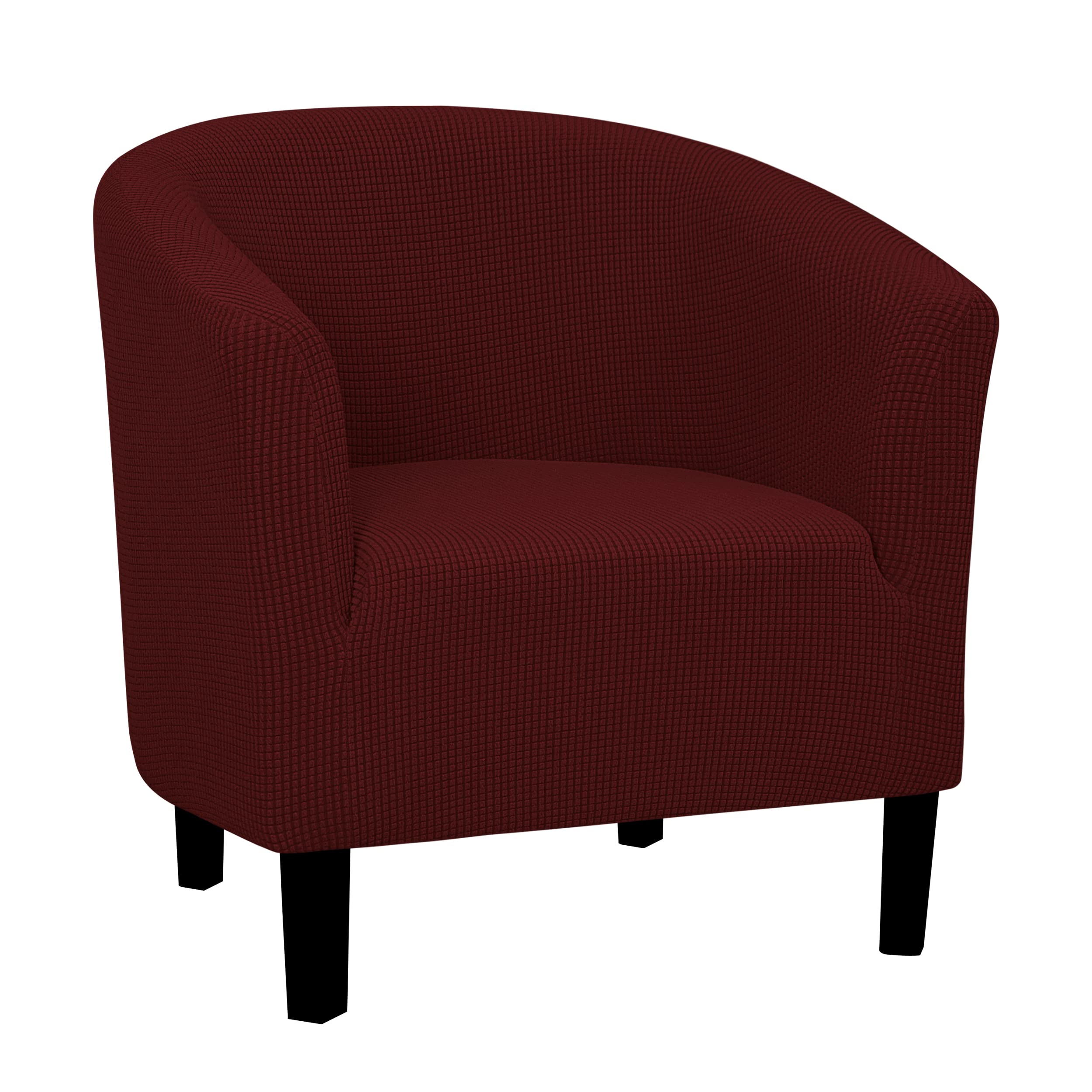 Easy-Going Stretch Club Armchair Slipcover 1 Piece Barrel Tub Sofa Cover Furniture Protector Jacquard Couch Cover Wine