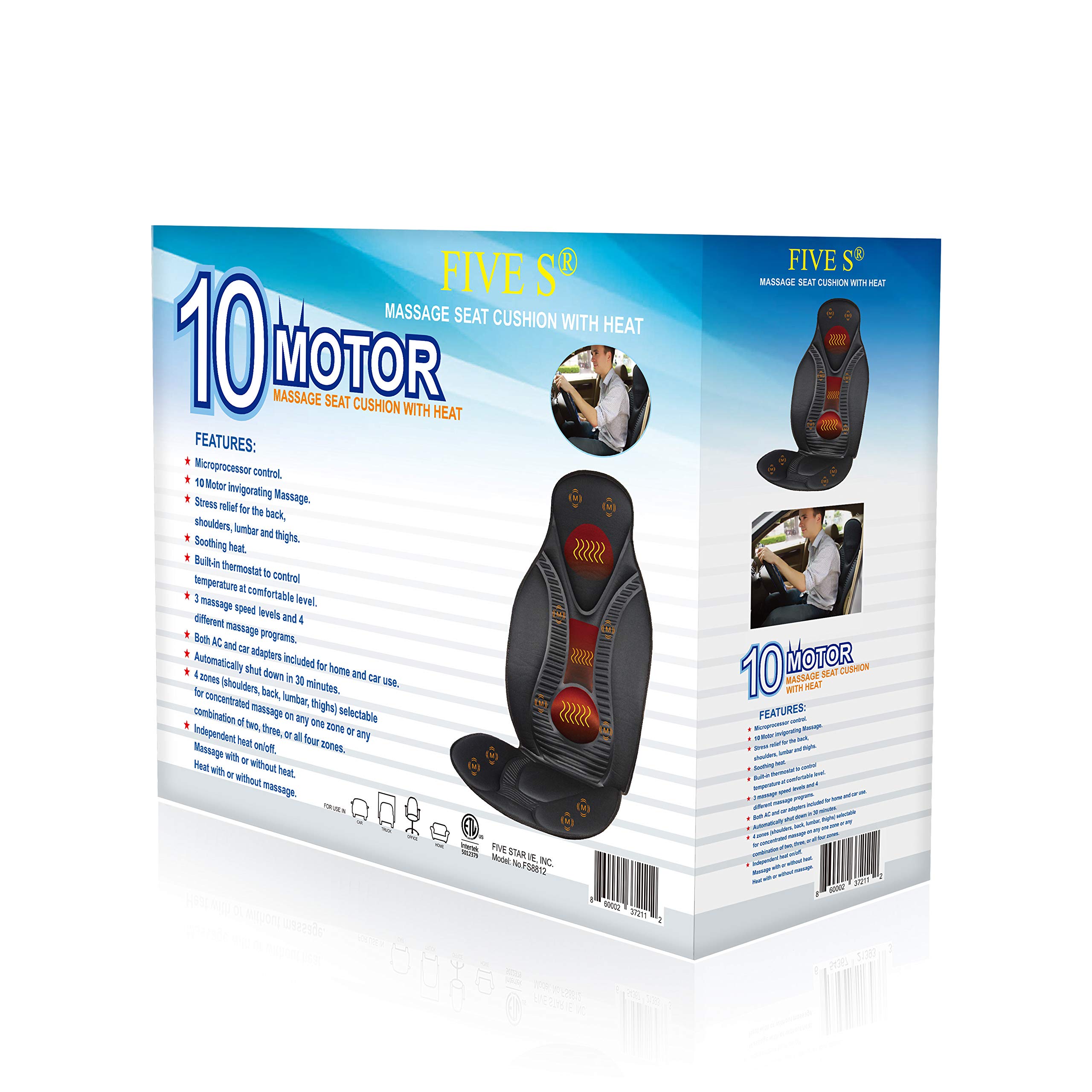 Five Star Fs8812 10 Motor Massage Seat Cushion With Heat