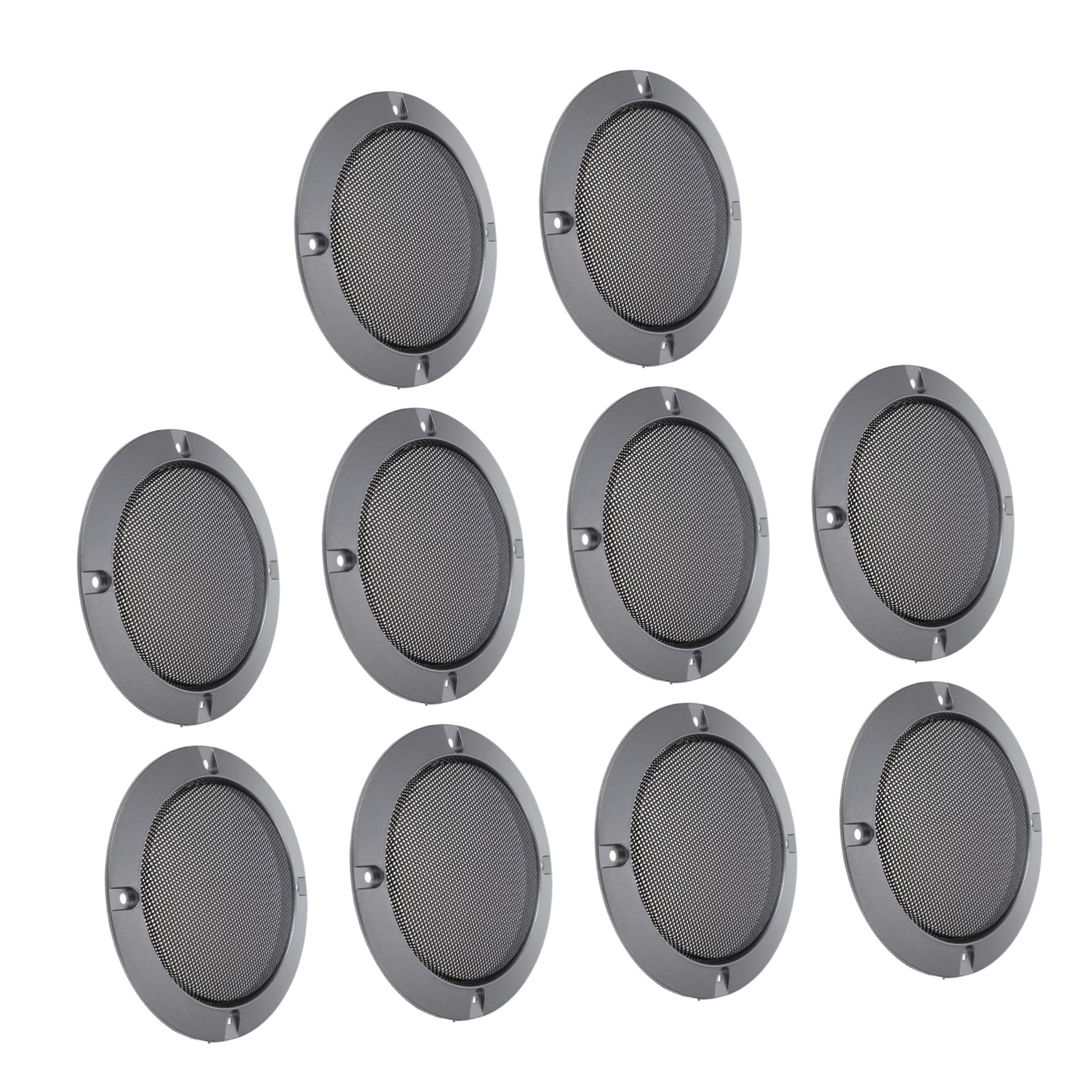 Balacoo Speaker Protector 10pcs Mesh Speaker Guard Decorative Circle Auto Subwoofer Modification Iron Grey Audio Cover