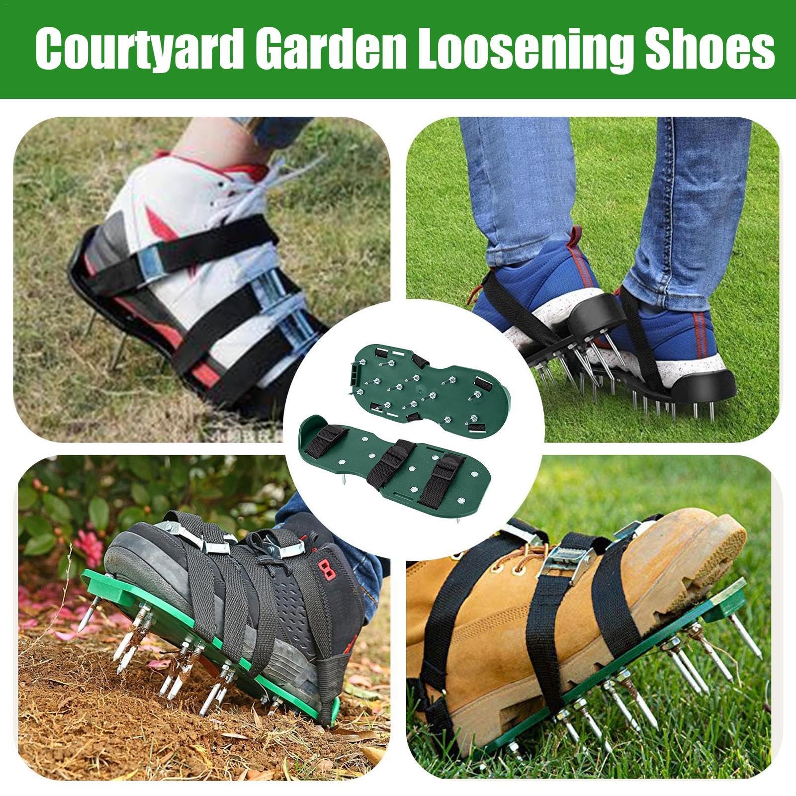 Aérateur de pelouse - Aérateur de Gazon réglable - Robuste - Accessoires de Jardin - Fournitures pour l'entretien - Efficacité améliorée du Jardinage - Ajustement sûr et Stable