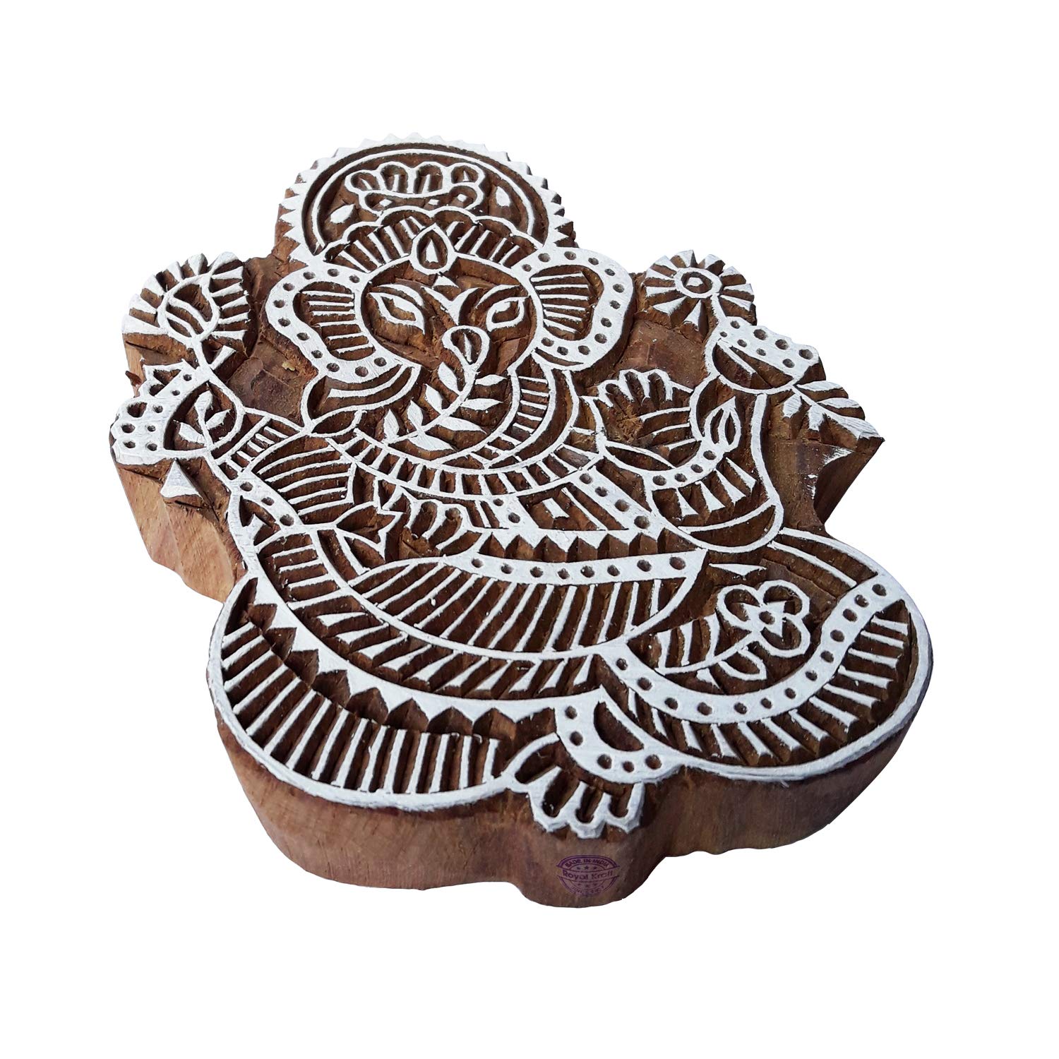 Attractive Wood Block Large Ganesha Shape Big Printing Stamp