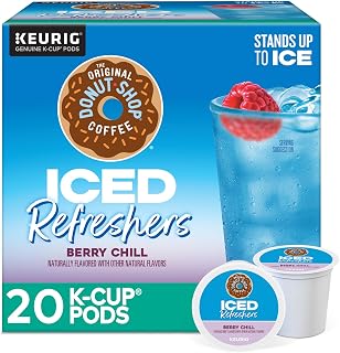 The Original Donut Shop Iced Refreshers, Berry Chill, Brew Over Ice Single Serve Keurig K-Cup Pods, 20-Count Box