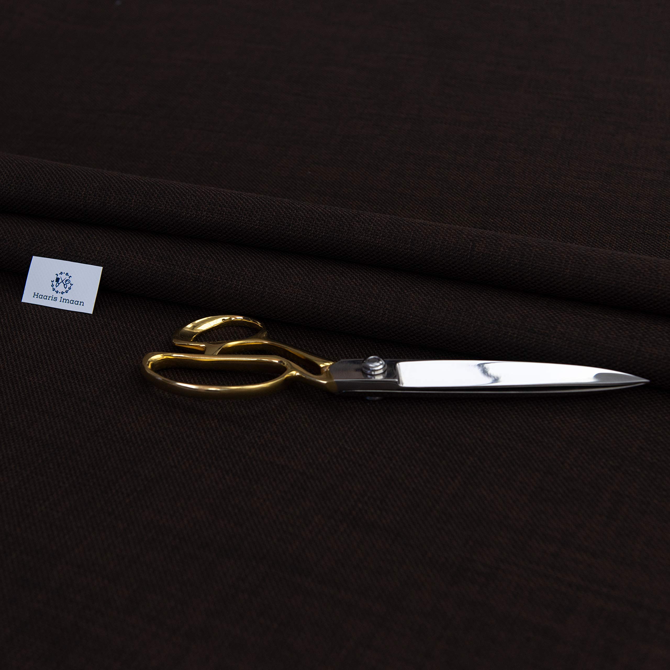 Haaris Imaan Linen-Look Upholstery Fabric | Fire Retardant Linen Fabric by The Metre | Durable, Soft & Breathable Sewing and Upholstery Material (Chocolate)