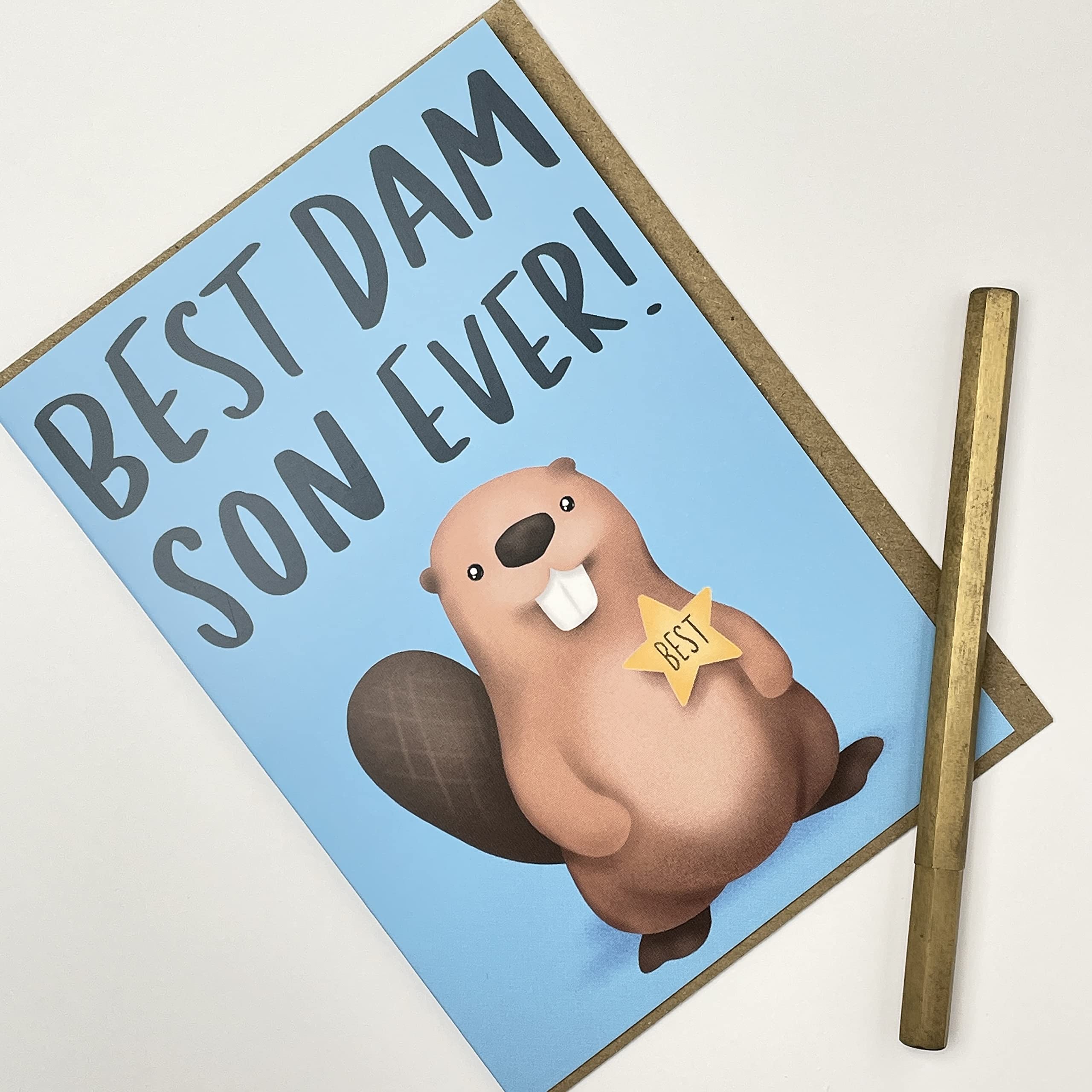 Old English Co. Geburtstagskarte 'Best Dam Son Ever' – Lustige Karte Für Den Sohn Von Mama & Papa