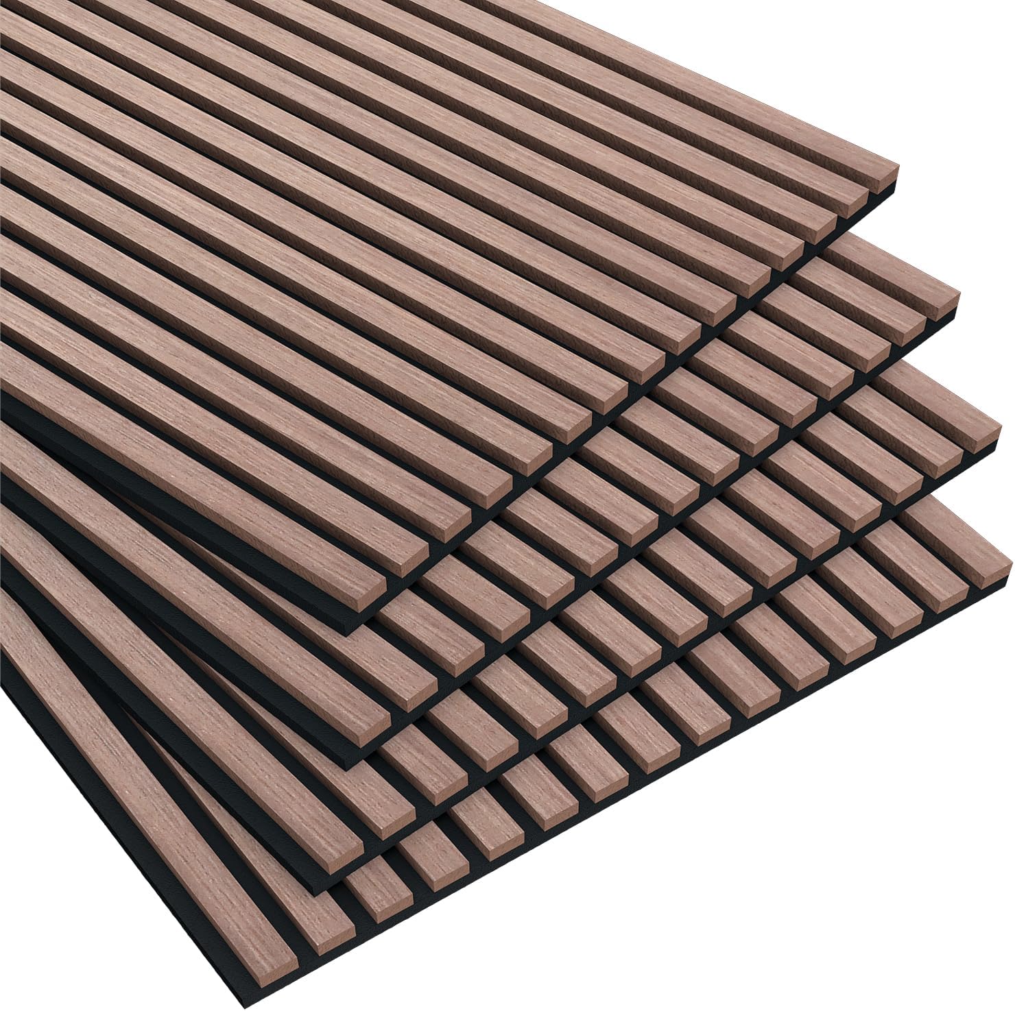 4 Pack Wood Slat Wall Panels, 47.2' x 23.6", "Black Rose