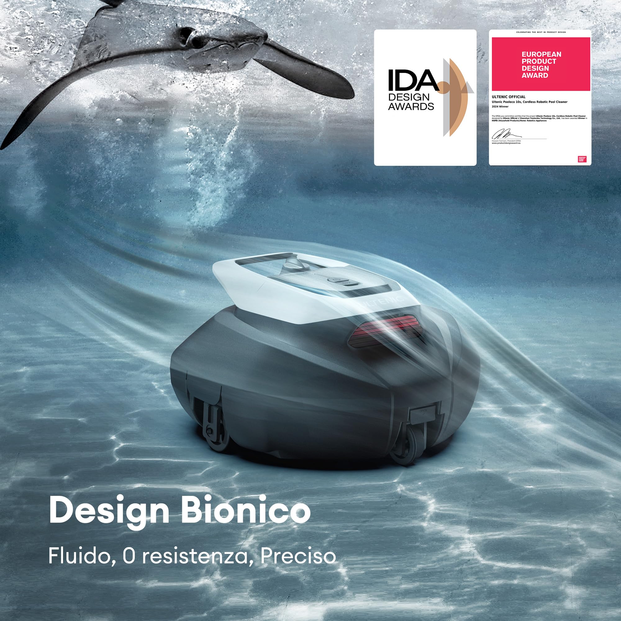 Ultenic Pooleco 10 Robot Piscina Senza Fili,Doppia Filtrazione,Doppio Motore,robot piscina fuori terra, 90 Min di Pulizia,Parcheggio Automatico, per piscine fino a 80 m²