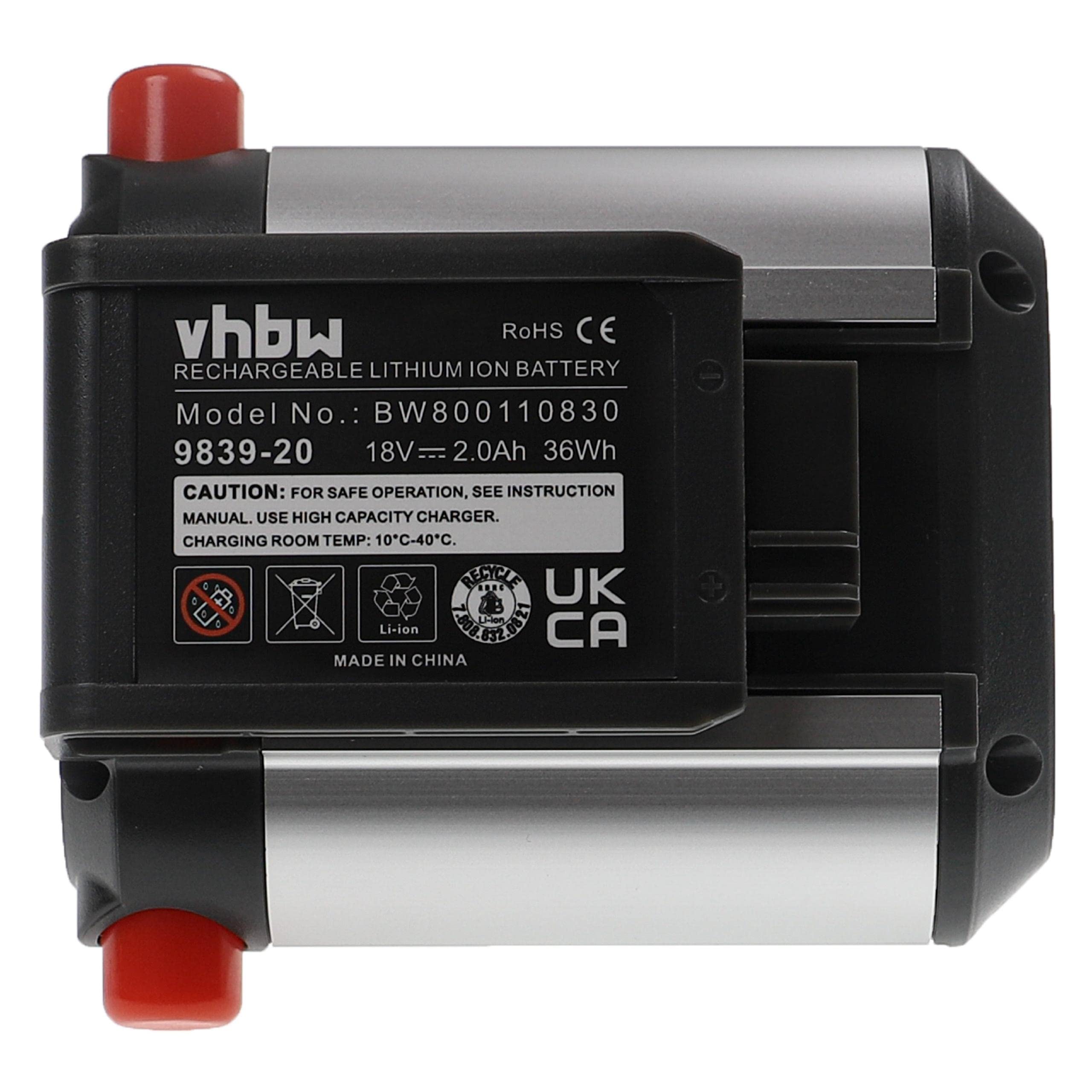 vhbw 2X Batería Compatible con Gardena AccuJet Li-18 (9335-20) cortacésped Tijeras cortacésped 2000mAh 18V Li-Ion