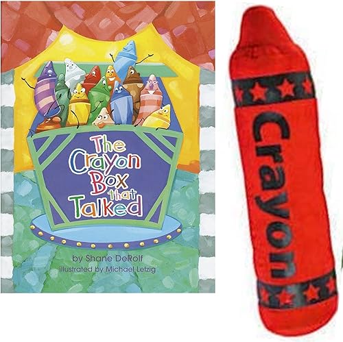 The Crayon Box That Talked by Shane Derolf Friendshp Book and a Red Plush Crayon Gift Set