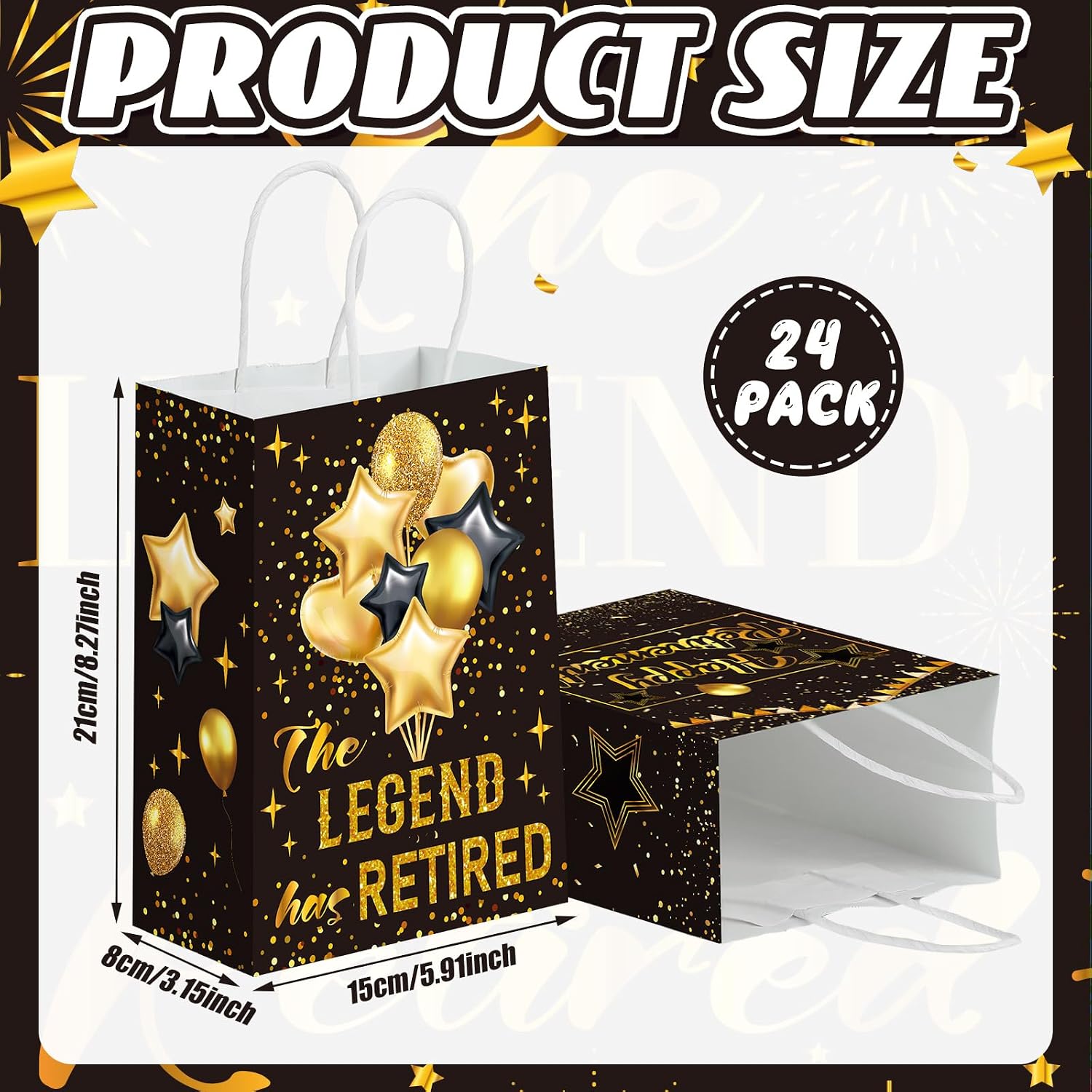 Kolldenn 24 Pcs Retirement Party Favor Bag with Handle Retirement Gift Bag image 2