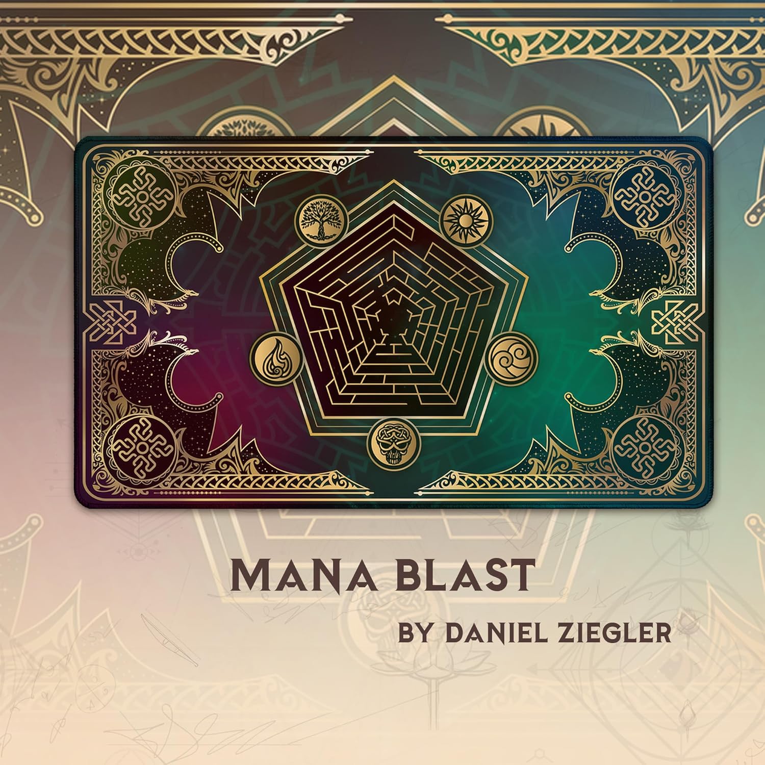 Mana Blast - MTG Playmat - Compatible with Magic The Gathering Playmat for Casual & Competitive Card Matches - Play MTG, YuGiOh, TCG - Original Play Mat Art Designs & Accessories