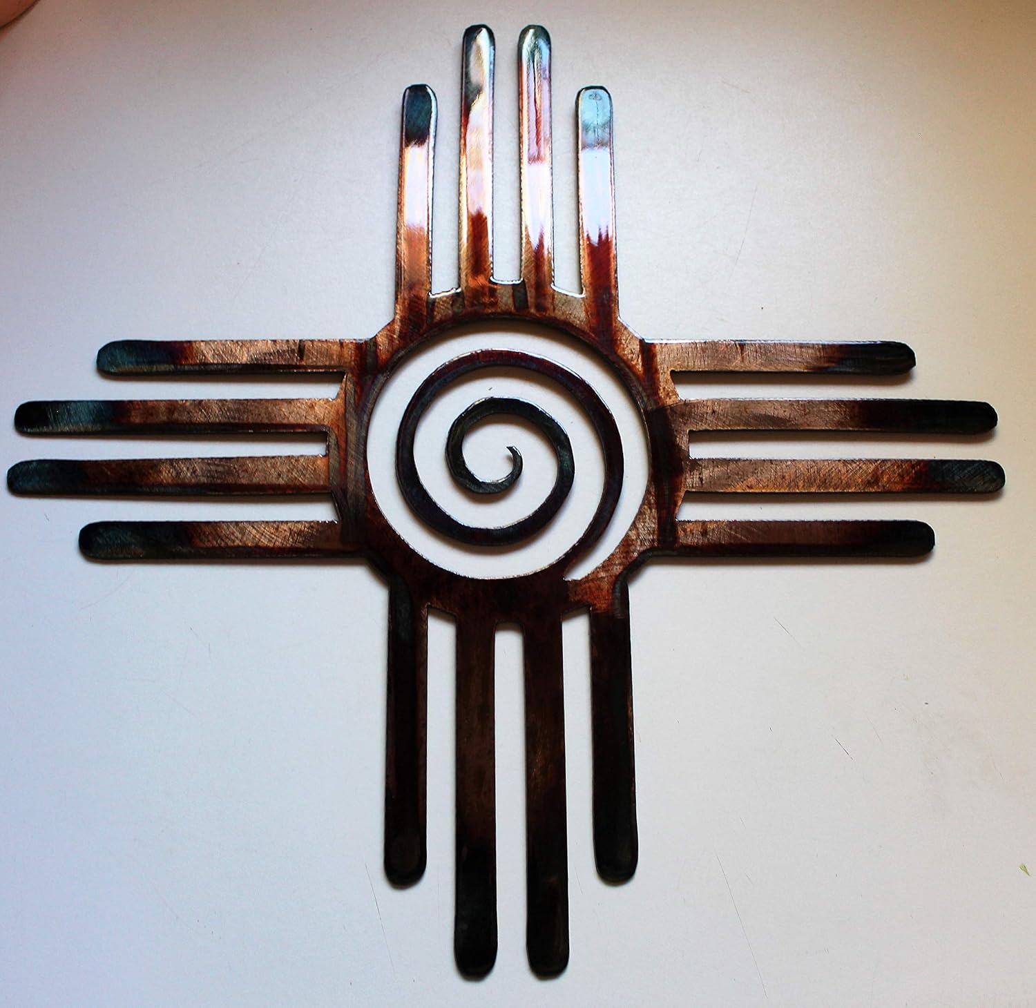 HGartworks Southwestern Zia with Spiral Swirl Center Metal Wall Art Décor 14" 18", 20", 24" 30" or 44" (14")