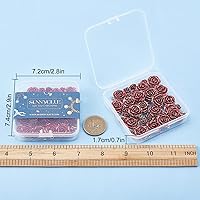 Vista 7 de SUNNYCLUE 1 caja de 40 dijes de rosas a granel 3D grandes y pequeños con diseño de rosas rojas de resina Back is Tree of Life de 0.599 pulgadas