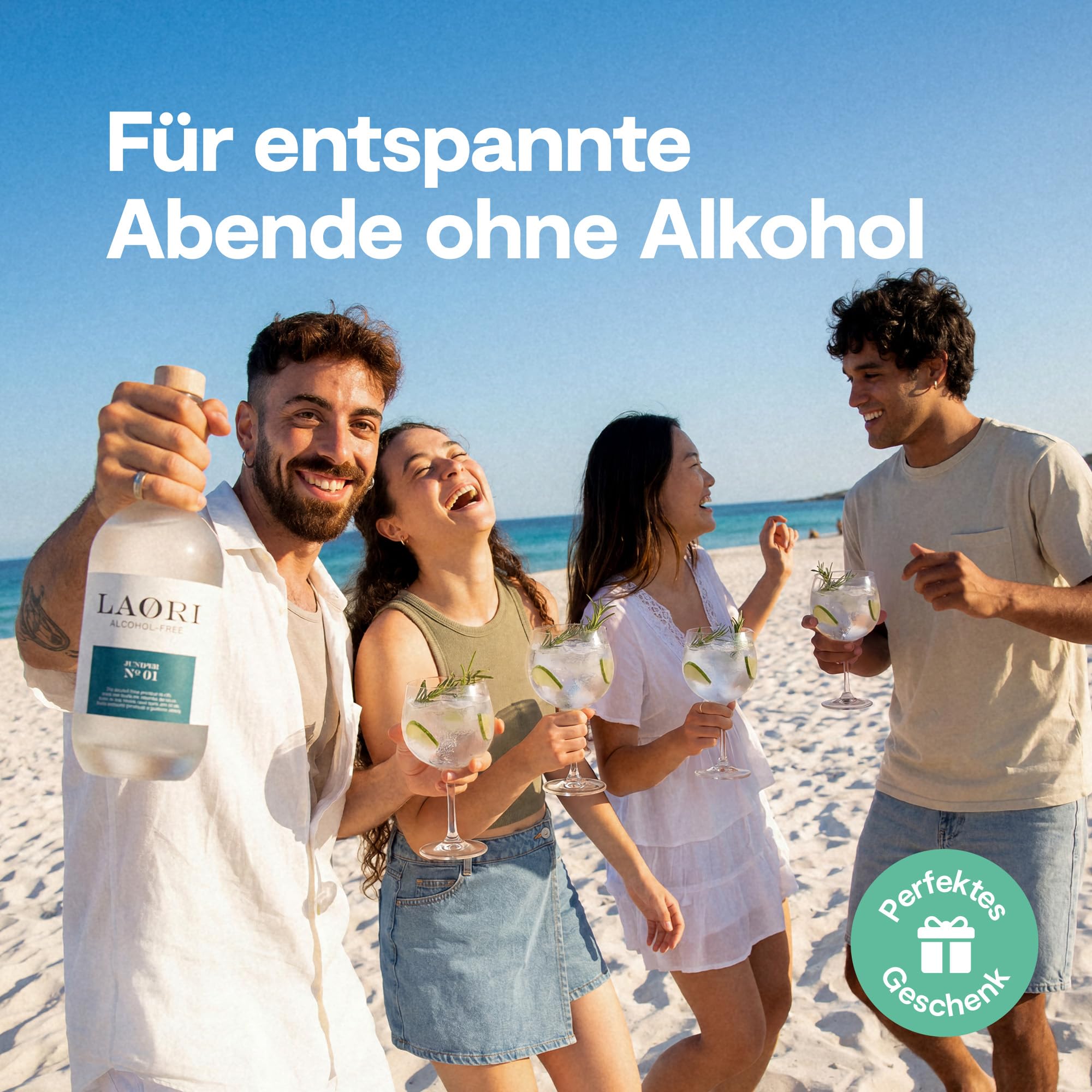 Laori Juniper No 1 | Alkoholfreie Alternative zu Gin | Natürliche Botanicals | Frei von künstlichen Aromen | Vegan & Zuckerfrei | Mild-würzige Frische | 500 ml